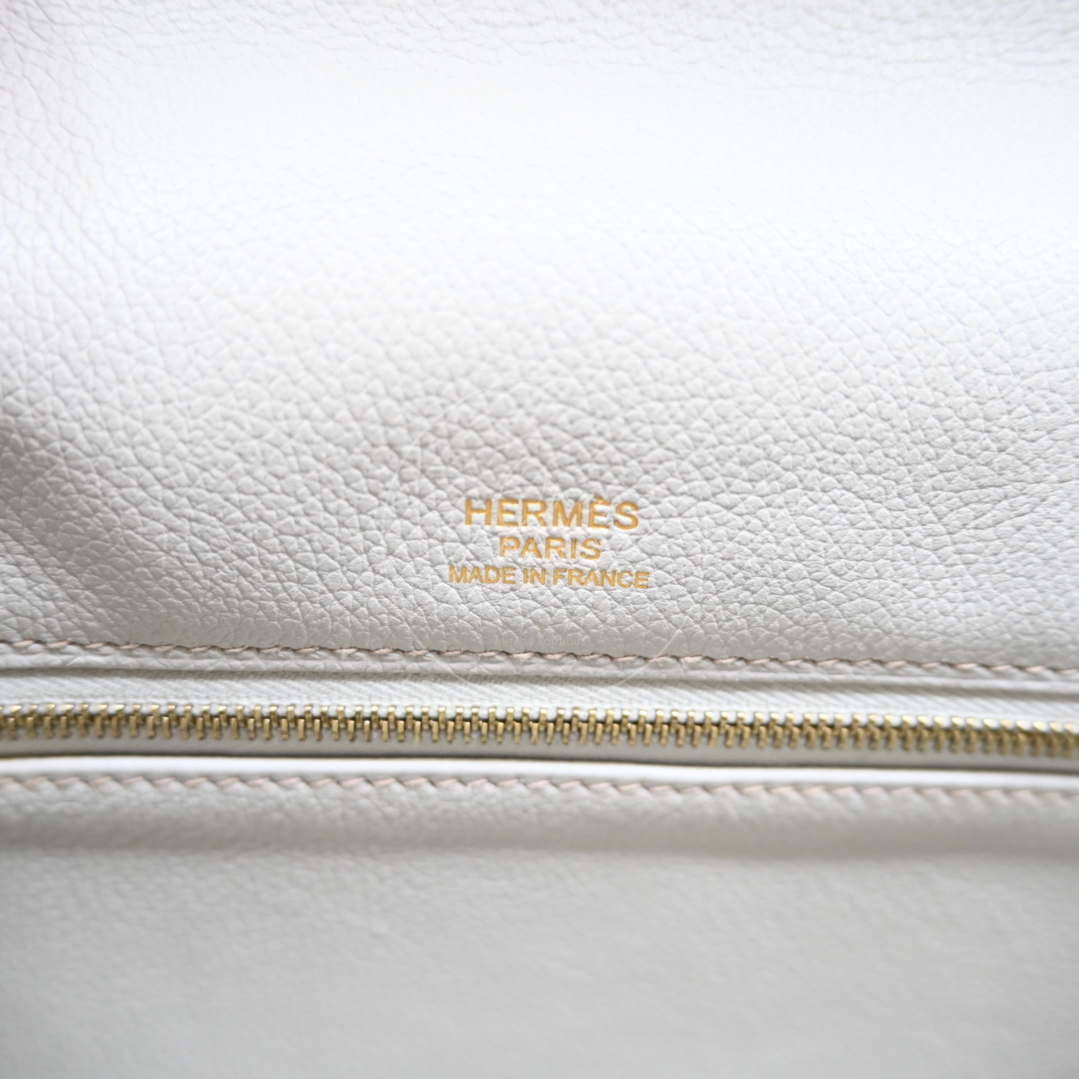 [Pre-owned] Hermes Kelly 32 Bag Gris Perle Evercolor and Veau Doblis Stamp Square Q