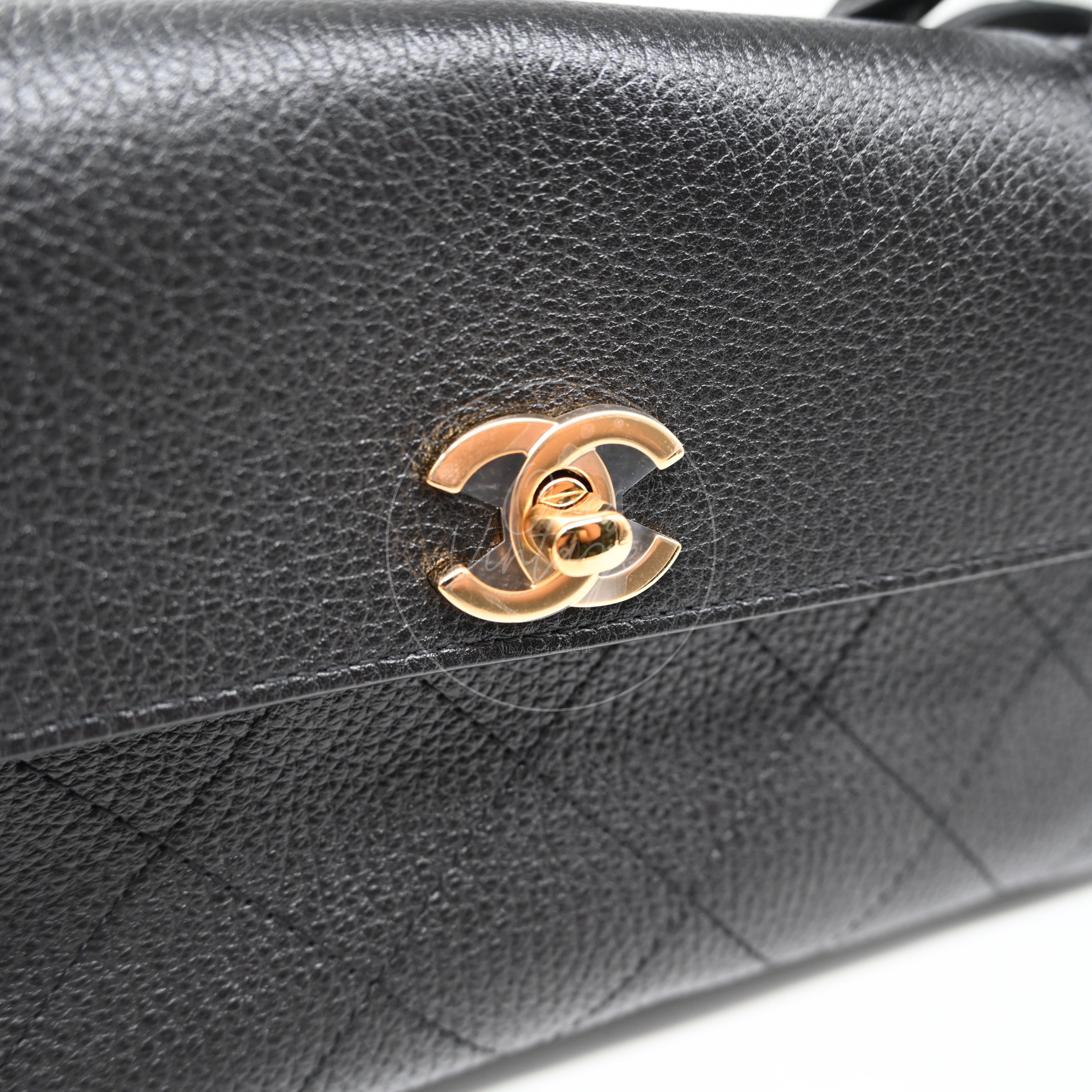 Chanel Small Urban Essential East West Caviar Shopping Tote Bag Black GHW