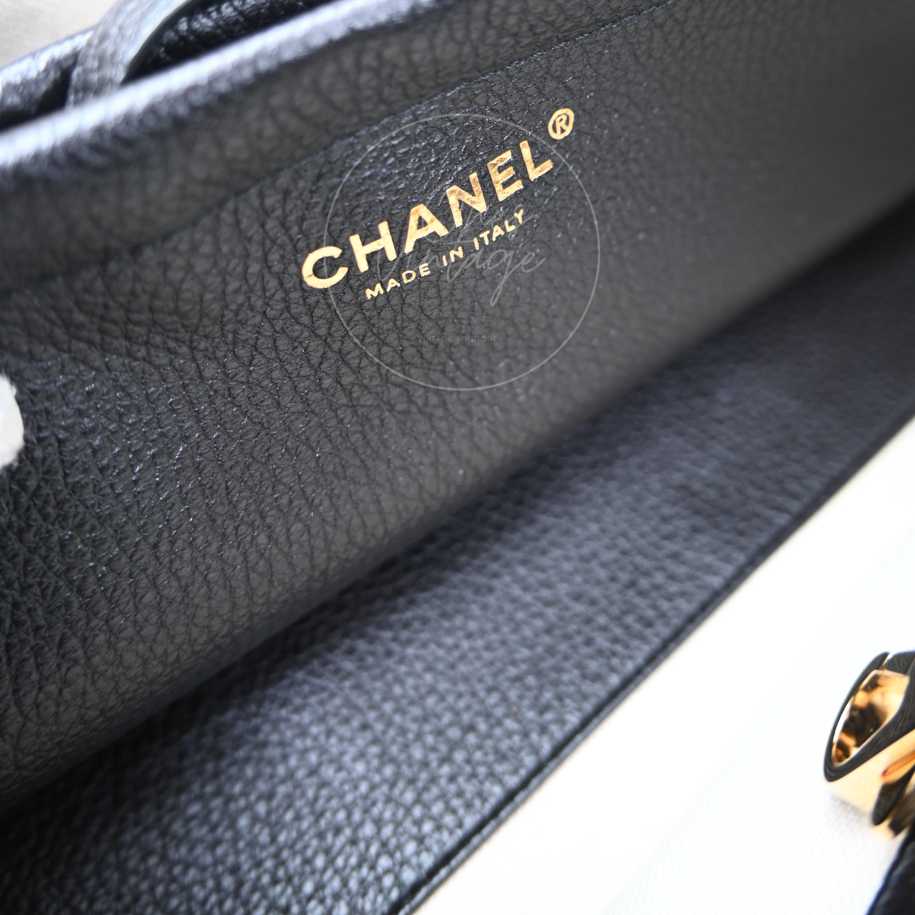 Chanel Small Urban Essential East West Caviar Shopping Tote Bag Black GHW