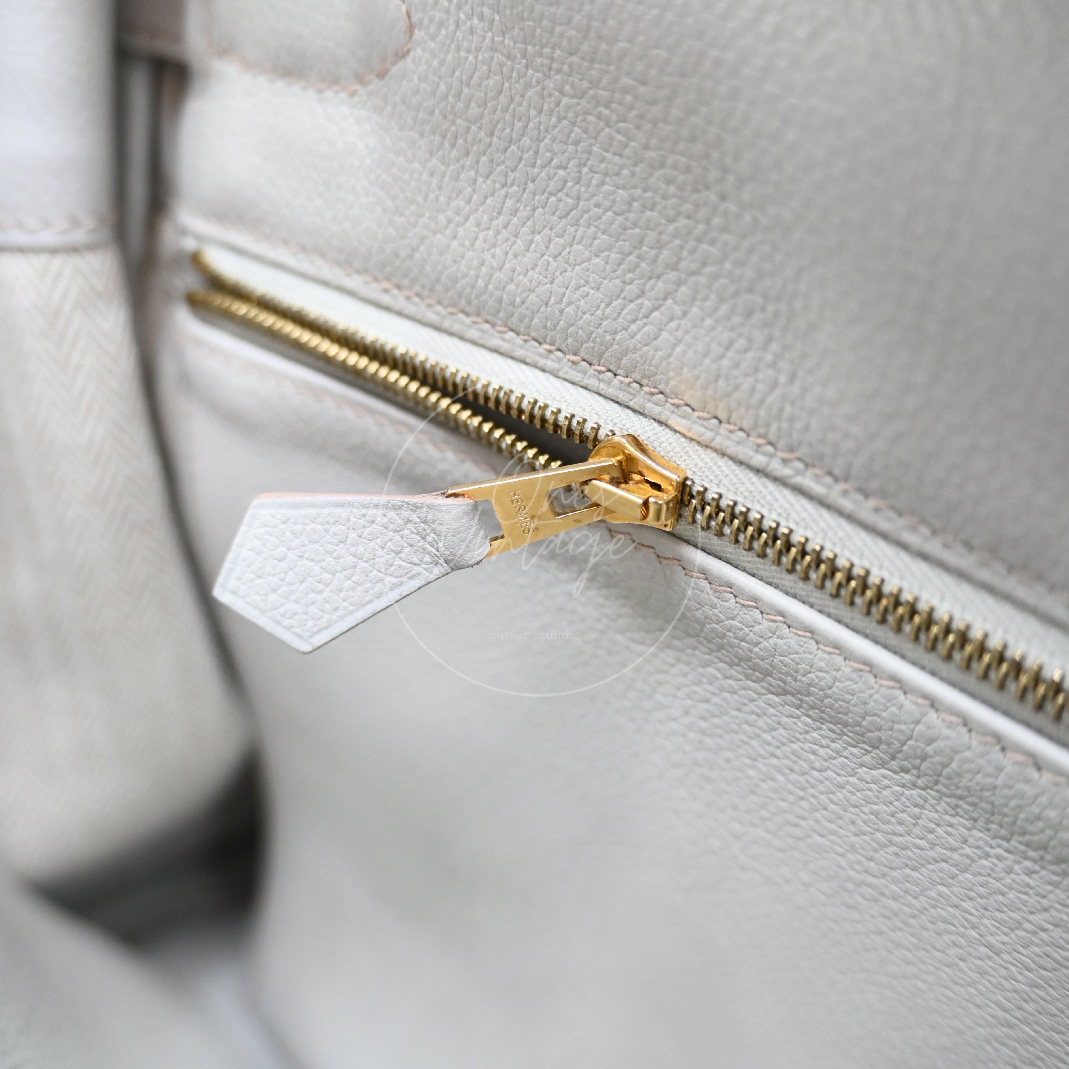 [Pre-owned] Hermes Kelly 32 Bag Gris Perle Evercolor and Veau Doblis Stamp Square Q