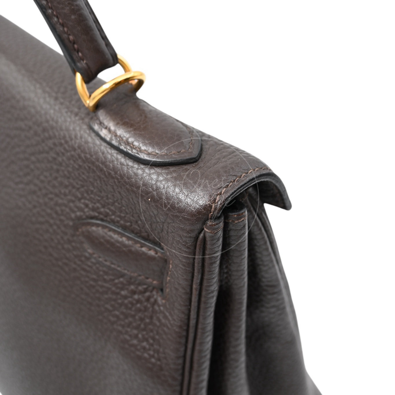 [Pre-owned] Hermes Kelly 32 Ebene Togo Stamp Square P Handbag