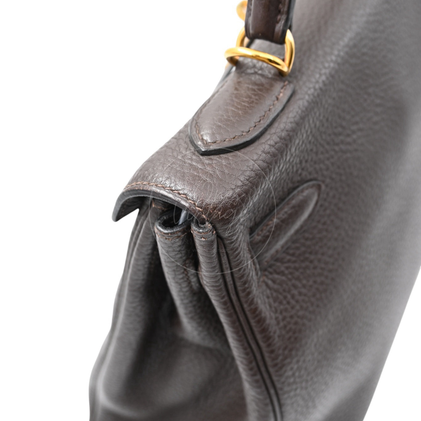 [Pre-owned] Hermes Kelly 32 Ebene Togo Stamp Square P Handbag