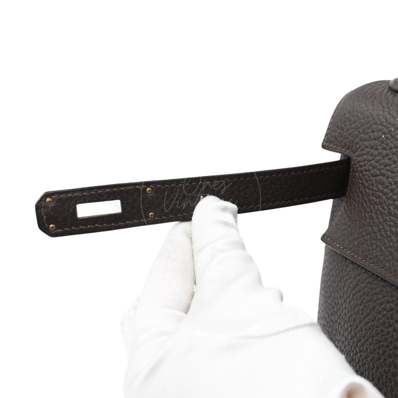 [Pre-owned] Hermes Kelly 32 Ebene Togo Stamp Square P Handbag