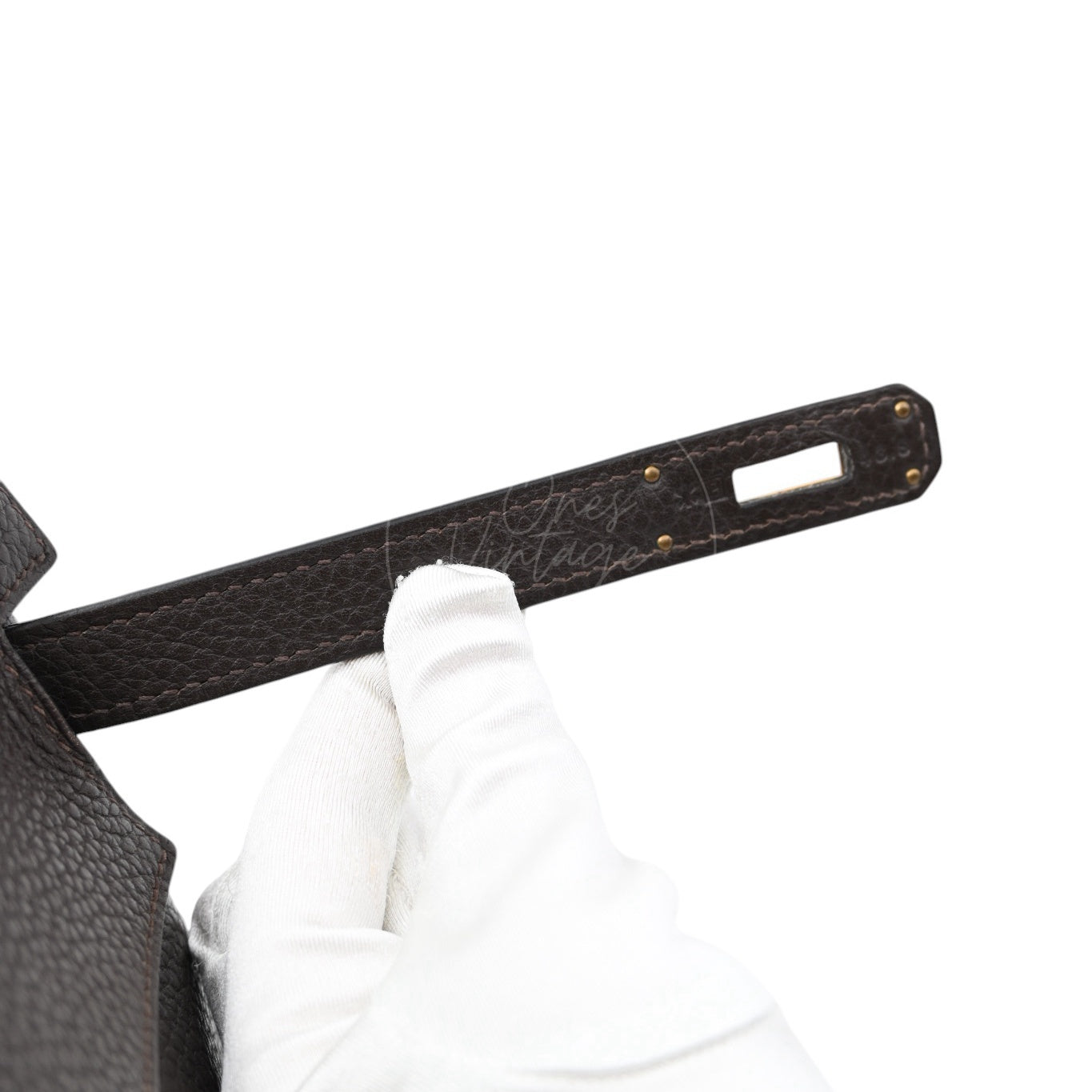 [Pre-owned] Hermes Kelly 32 Ebene Togo Stamp Square P Handbag