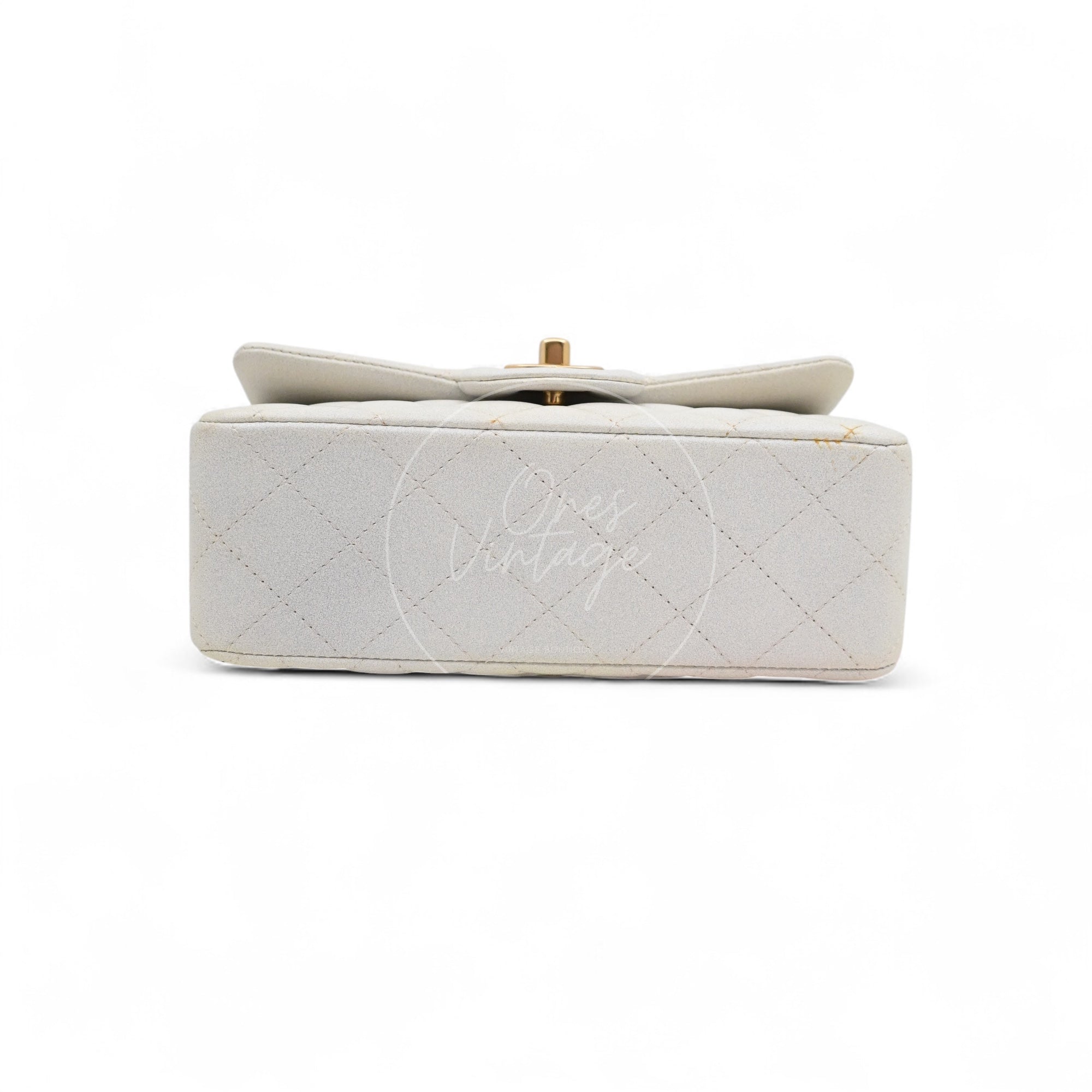[Pre-owned] Chanel Rectangualr Mini with Handle White