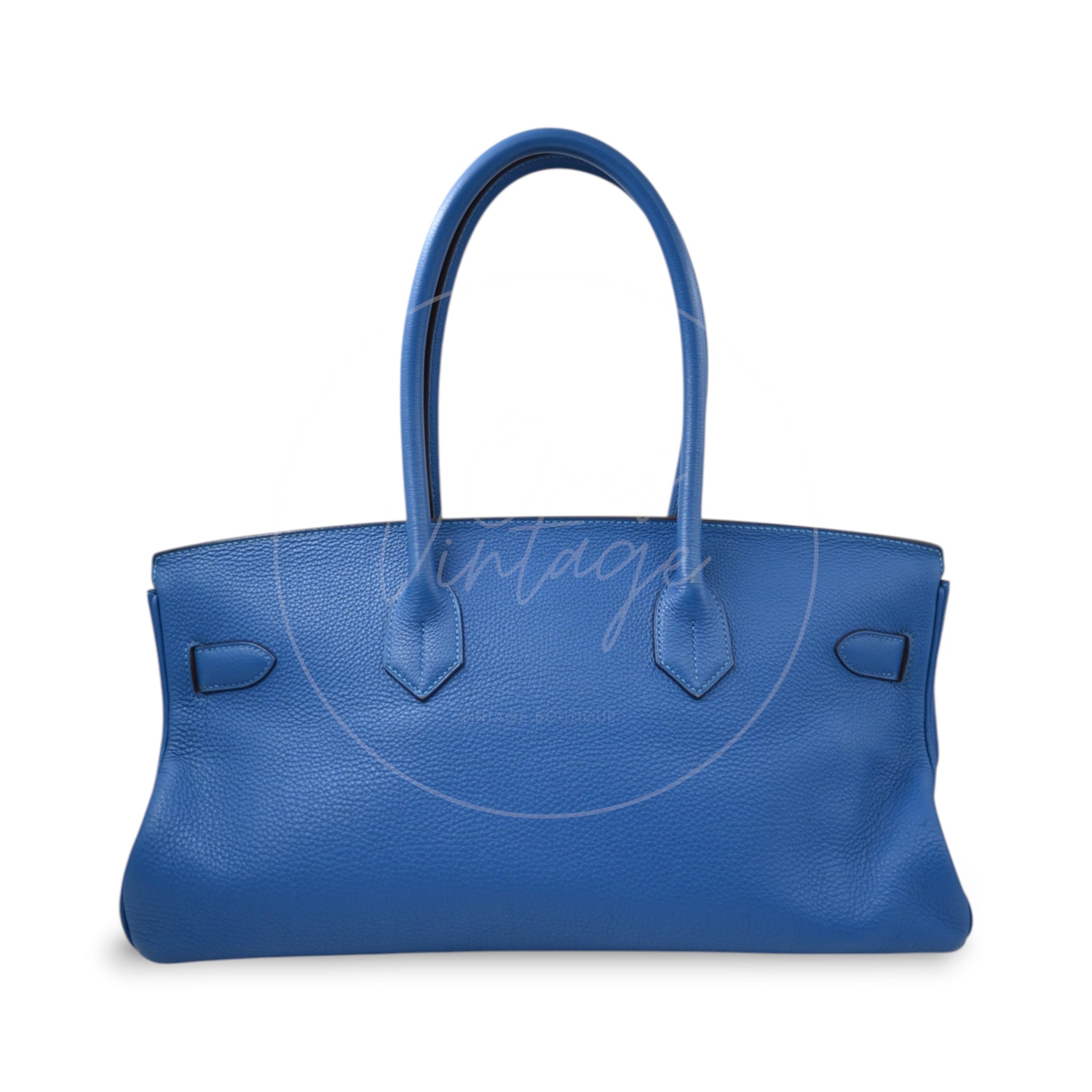 [Pre-owned] Hermes Birkin shoulder Blue Togo PHW Stamp Square O