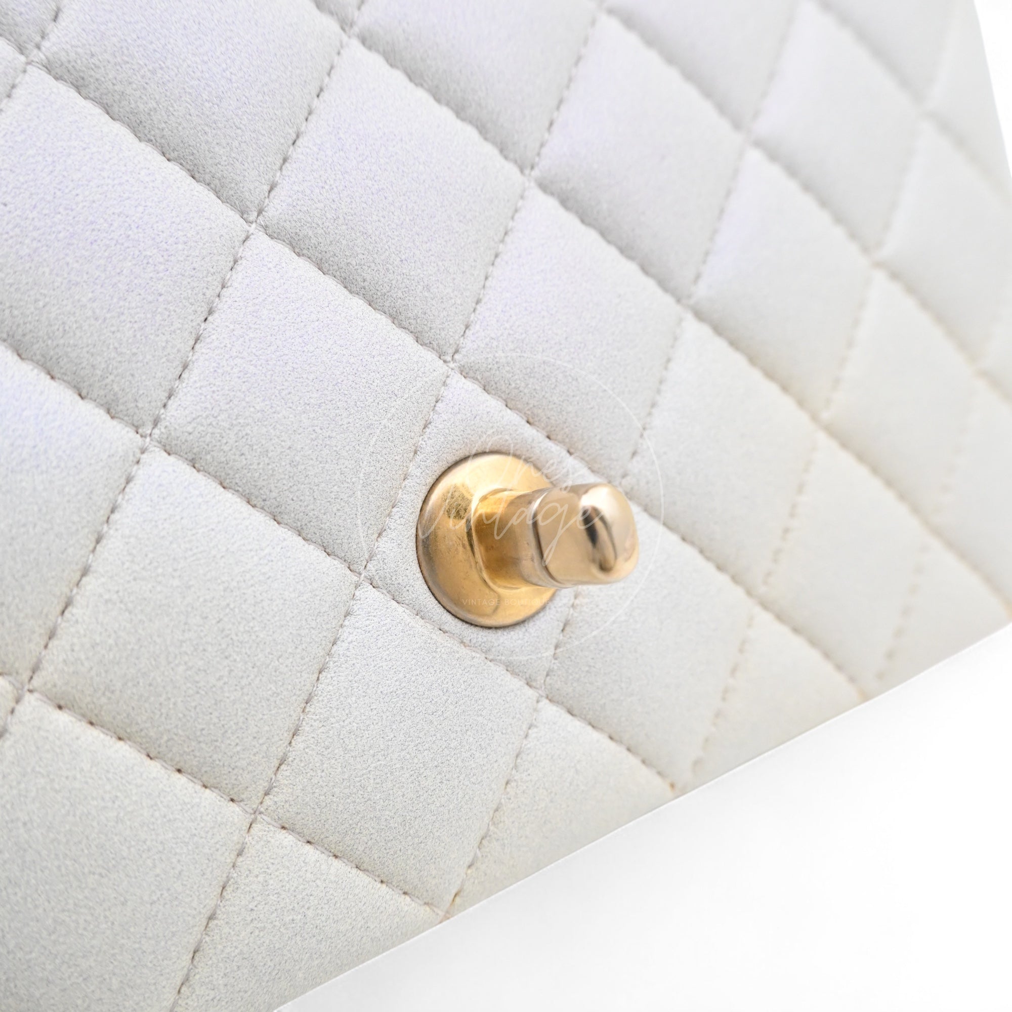 [Pre-owned] Chanel Rectangualr Mini with Handle White