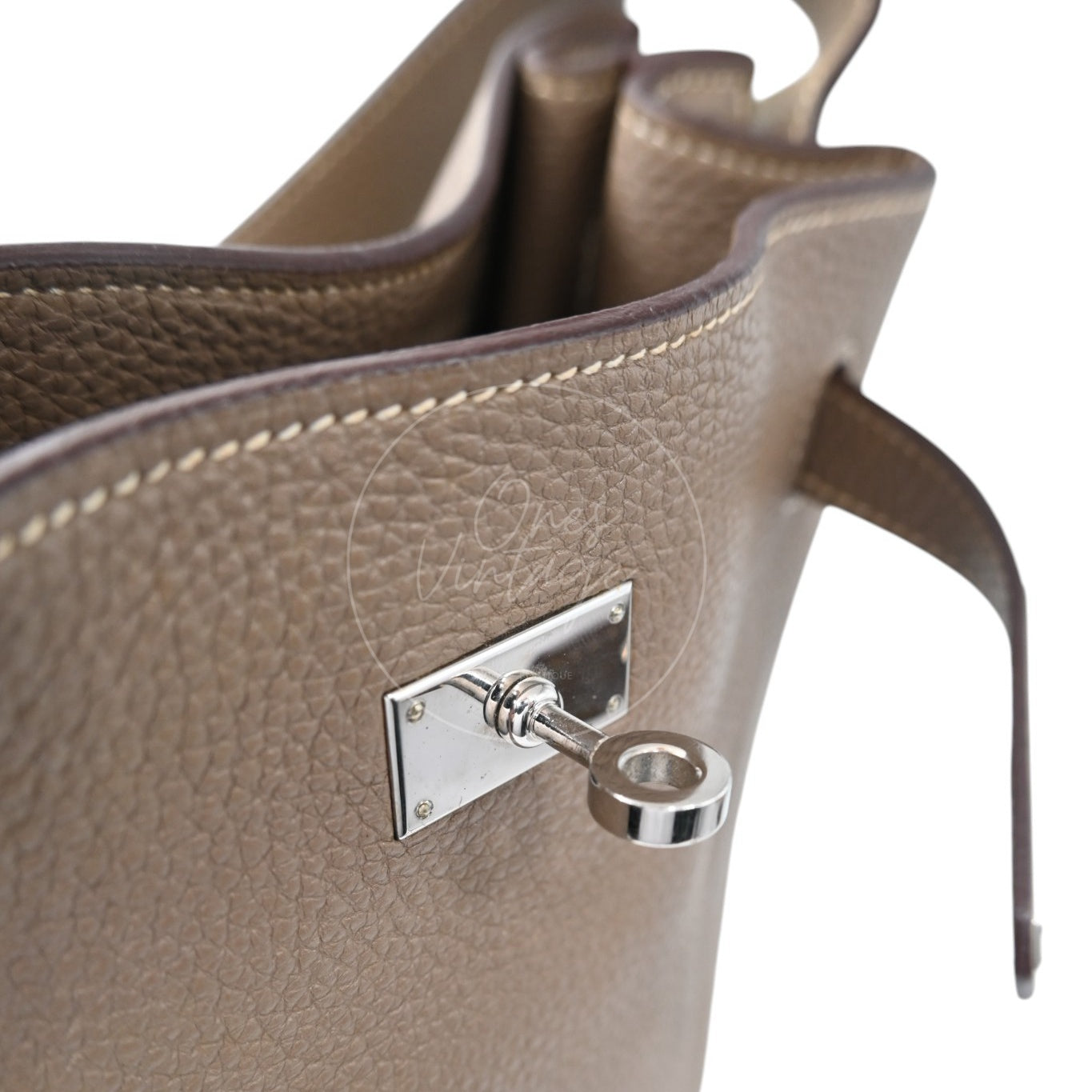 Hermes So Kelly 22 Togo PHW Etoupe Stamp M