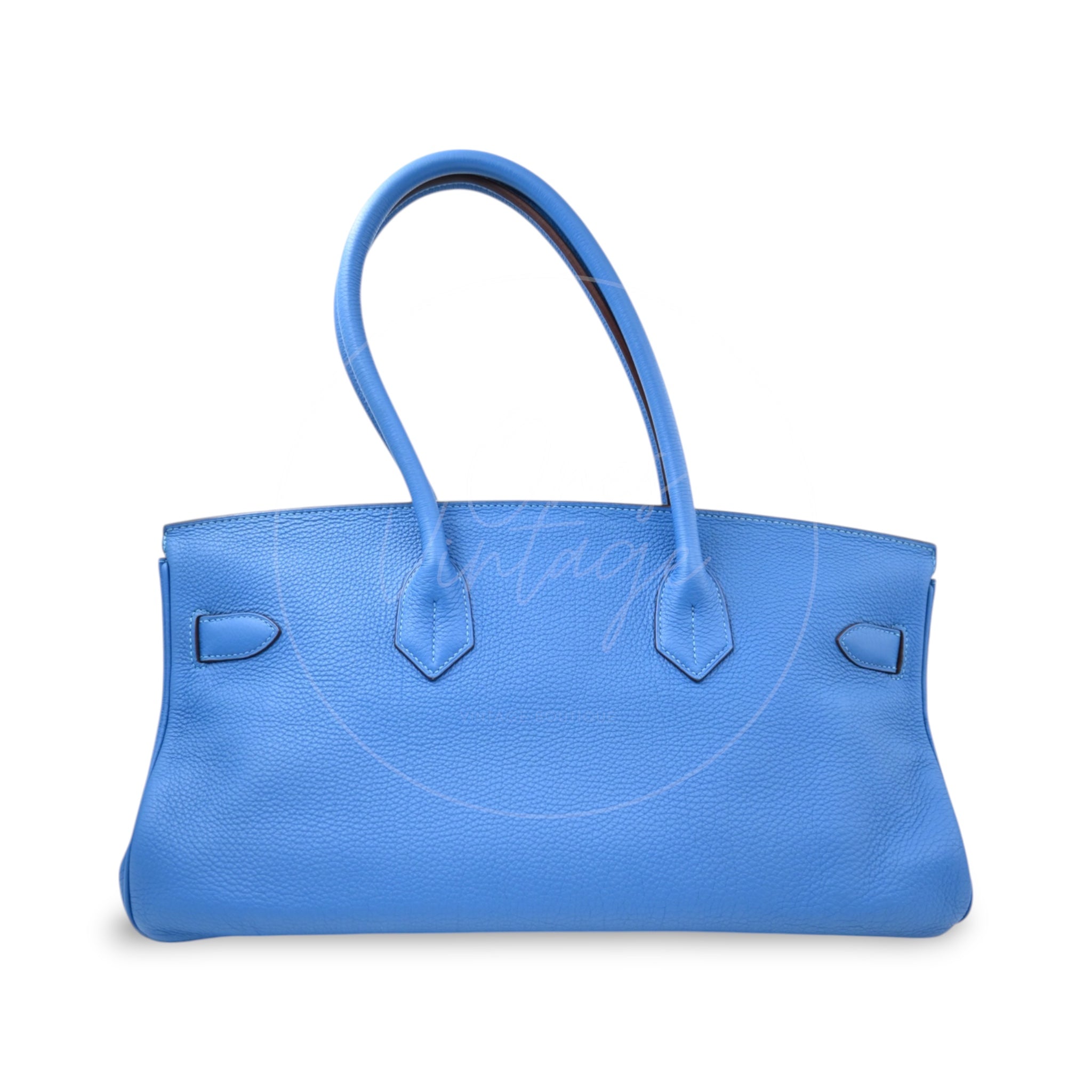 [Pre-owned] Hermes Shoulder Birkin Blue Togo PHW Stamp Square O