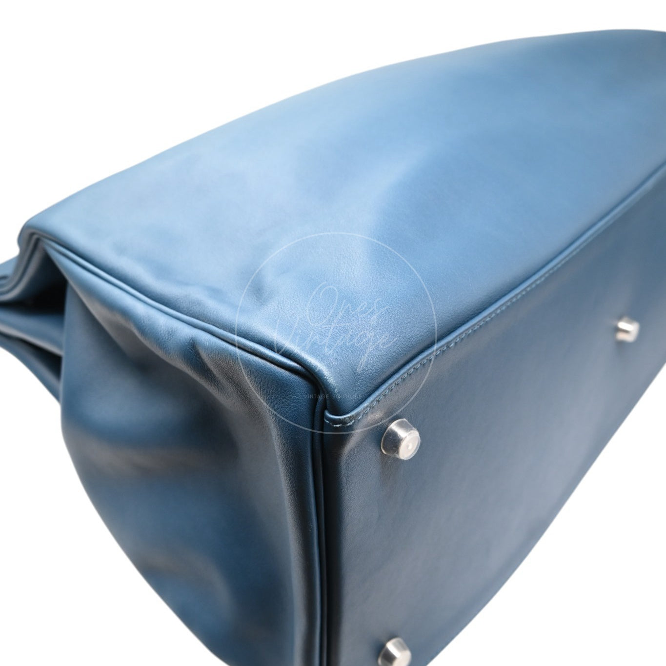 Hermes Kelly Relax 50 PWH Blue Square P