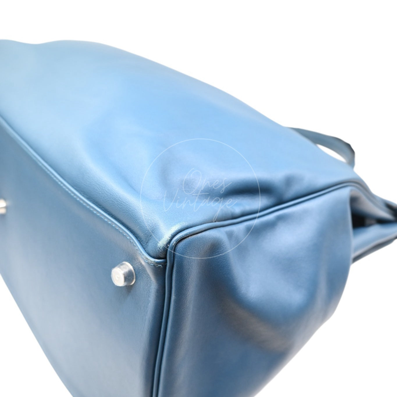 Hermes Kelly Relax 50 PWH Blue Square P
