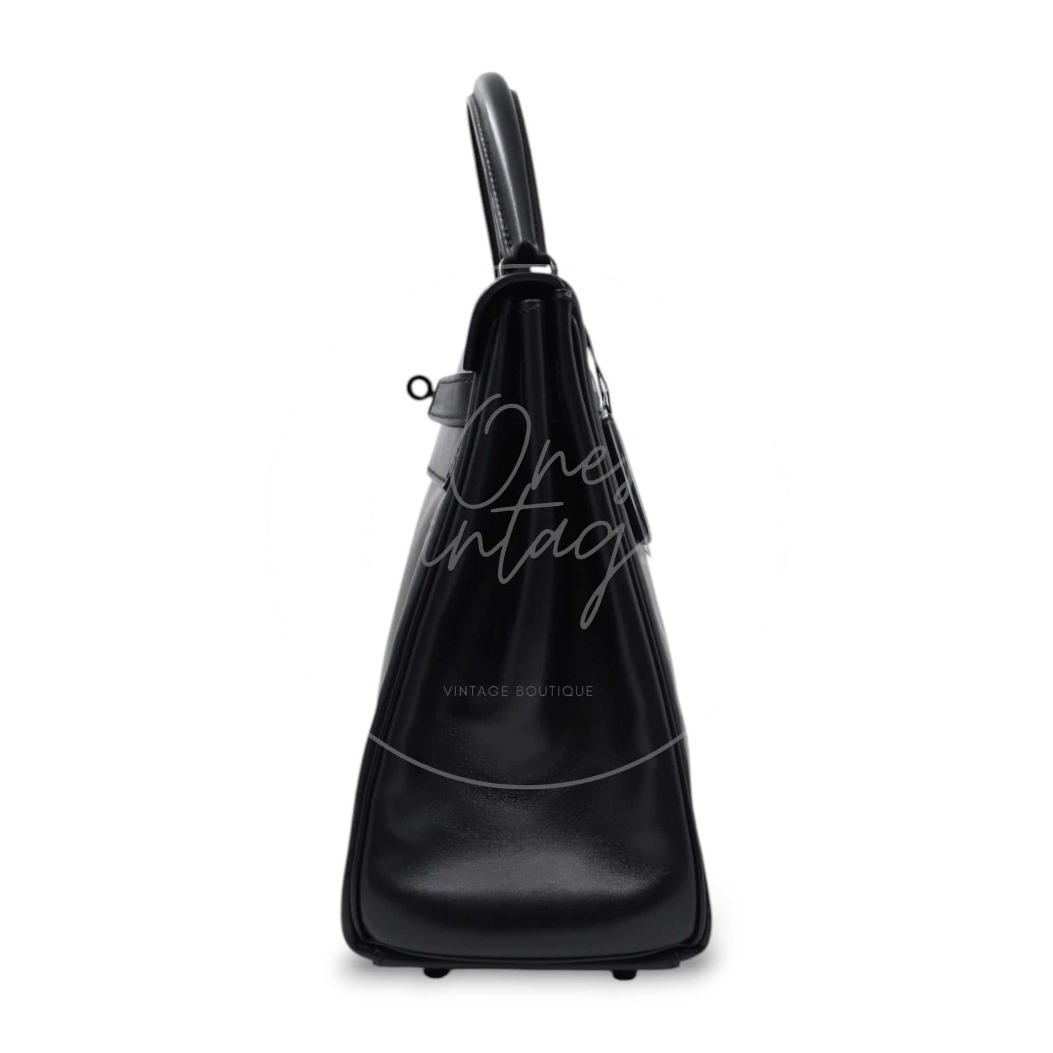 [Pre-Owned] Hermès Kelly 32  "So Black" Box Calf Leather Square N