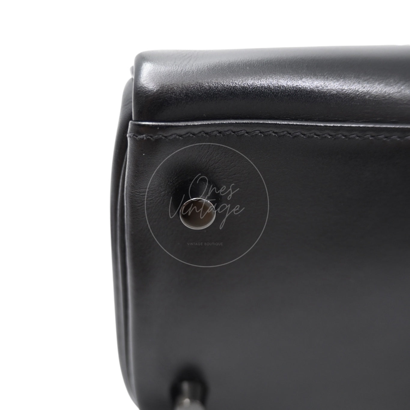 [Pre-Owned] Hermès Kelly 32  "So Black" Box Calf Leather Square N
