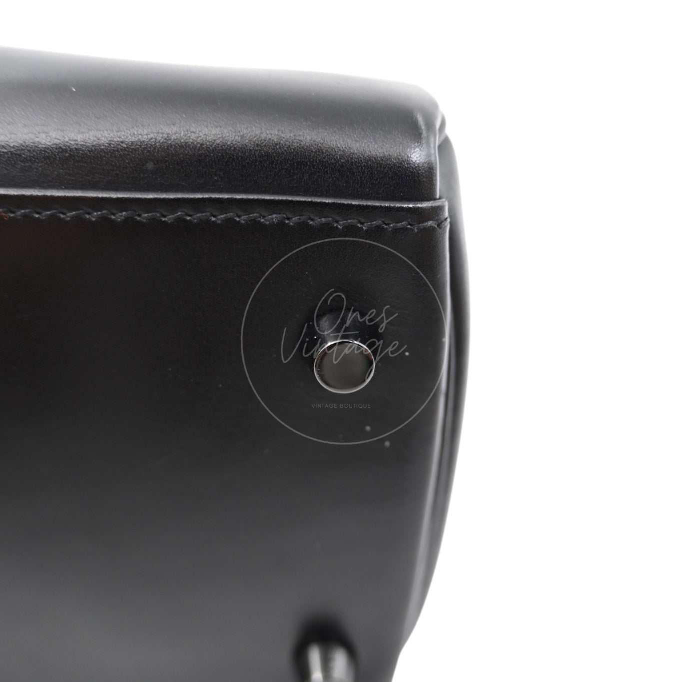 [Pre-Owned] Hermès Kelly 32  "So Black" Box Calf Leather Square N