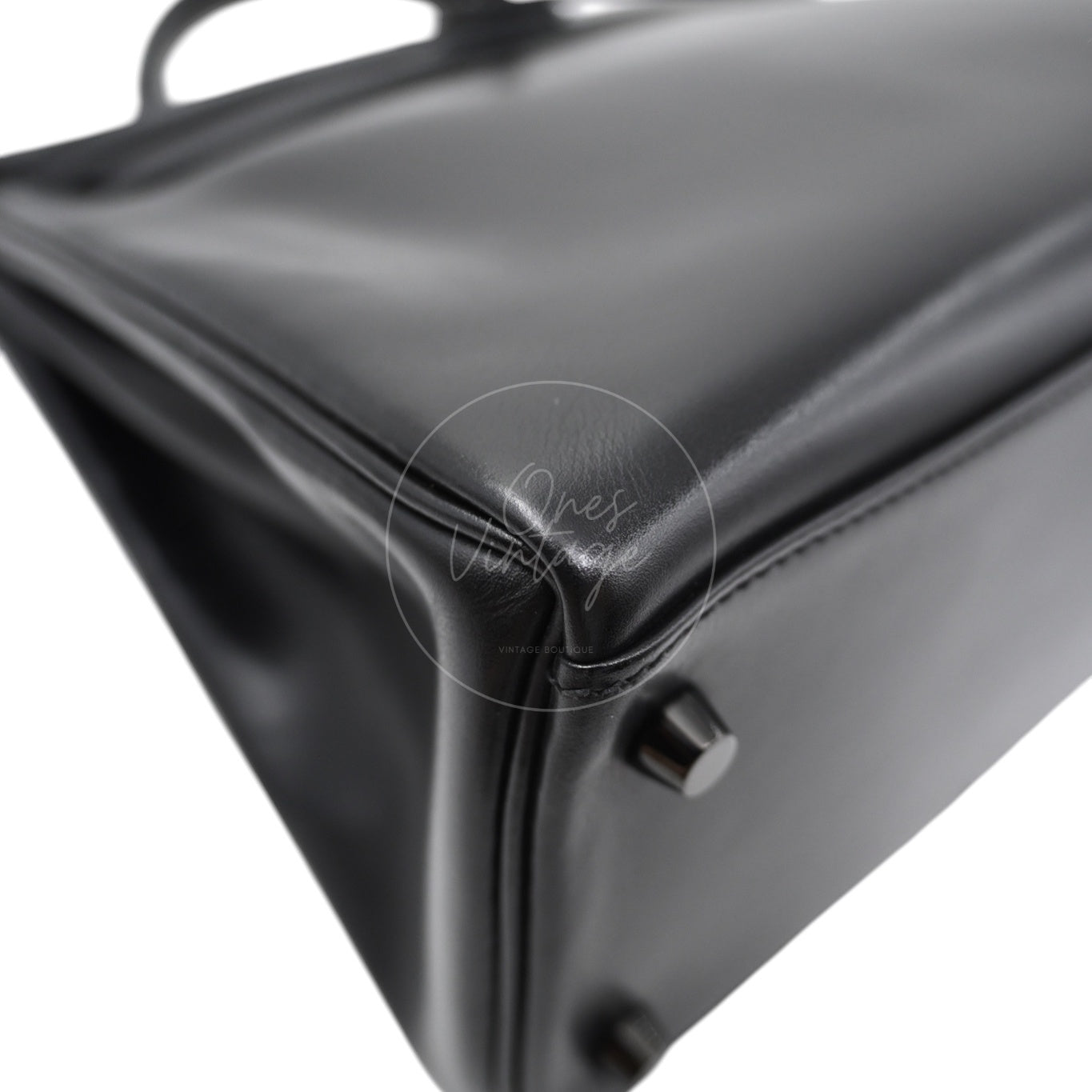 [Pre-Owned] Hermès Kelly 32  "So Black" Box Calf Leather Square N