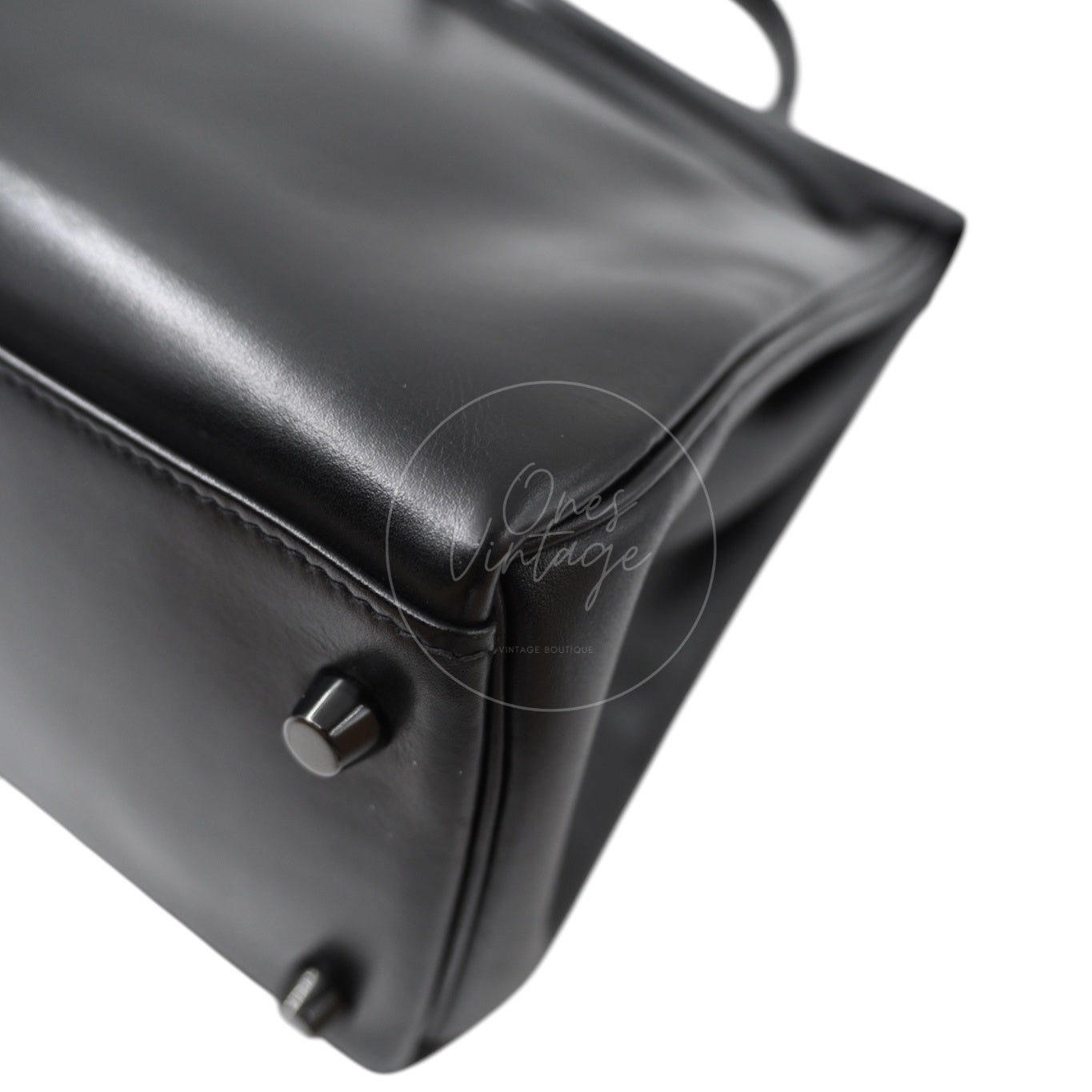 [Pre-Owned] Hermès Kelly 32  "So Black" Box Calf Leather Square N