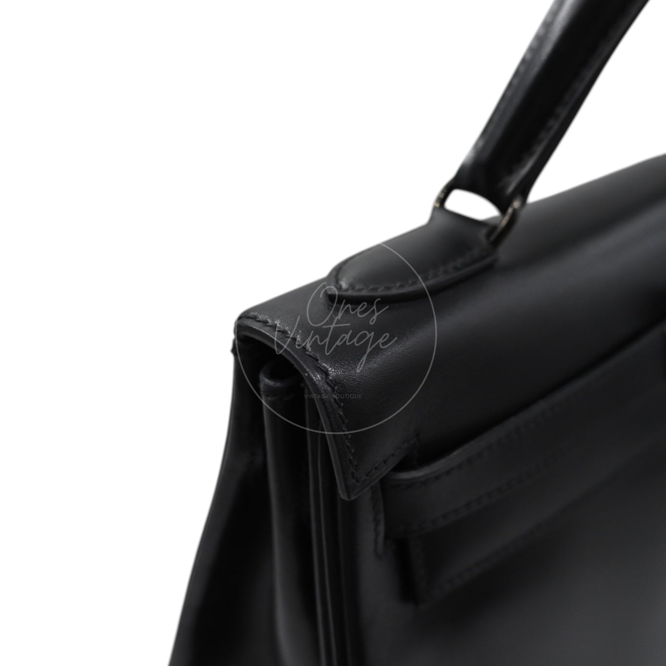 [Pre-Owned] Hermès Kelly 32  "So Black" Box Calf Leather Square N