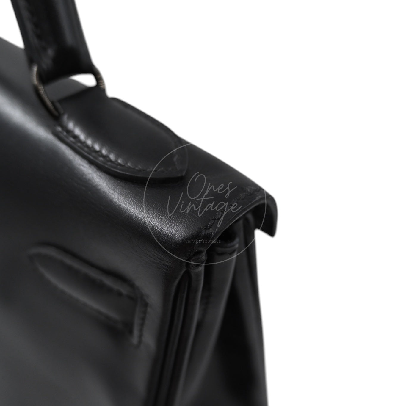 [Pre-Owned] Hermès Kelly 32  "So Black" Box Calf Leather Square N