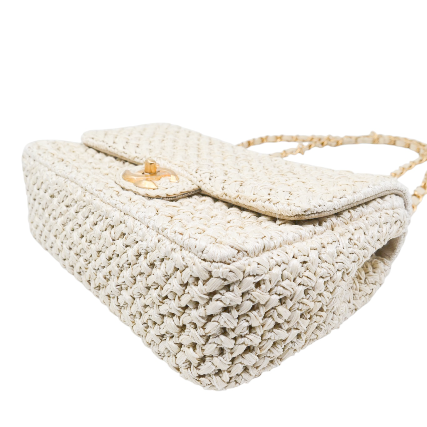 Chanel Raffia Crochet Medium Flap Bag GHW