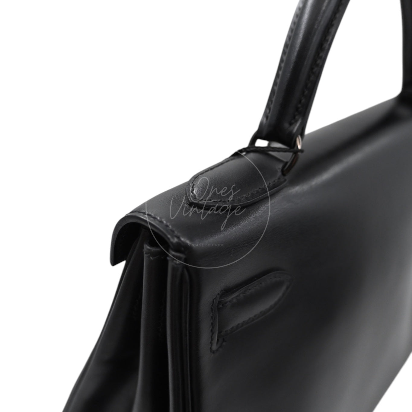 [Pre-Owned] Hermès Kelly 32  "So Black" Box Calf Leather Square N