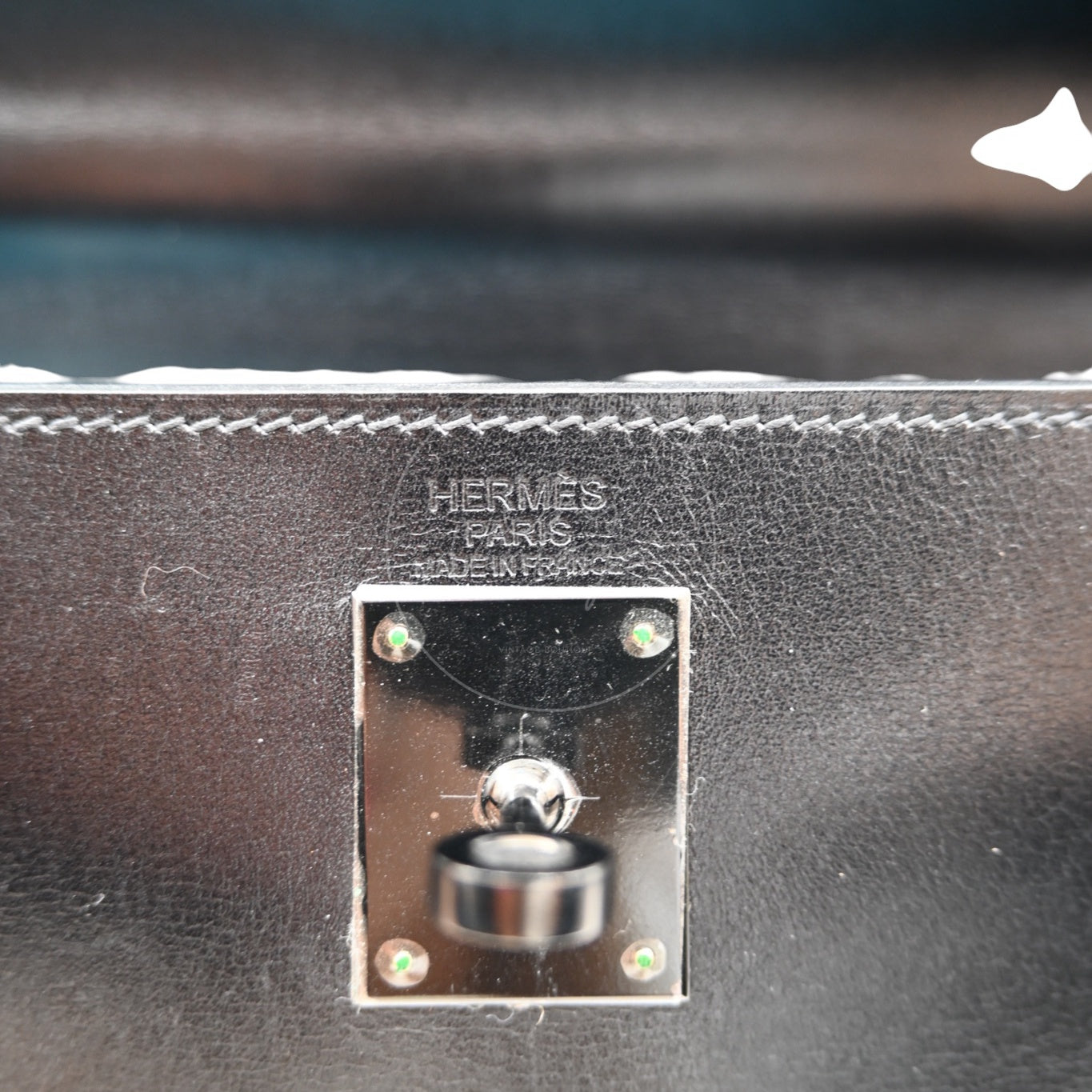 [Pre-Owned] Hermès Kelly 32  "So Black" Box Calf Leather Square N