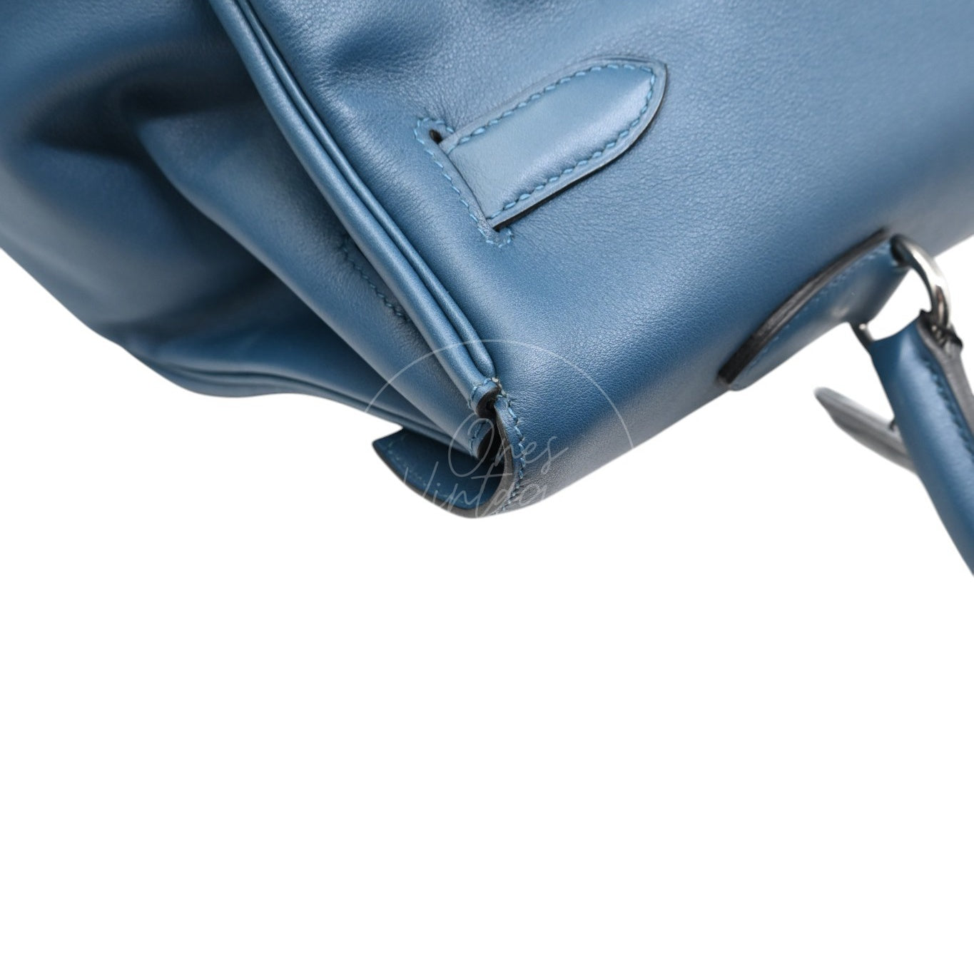 Hermes Kelly Relax 50 PWH Blue Square P