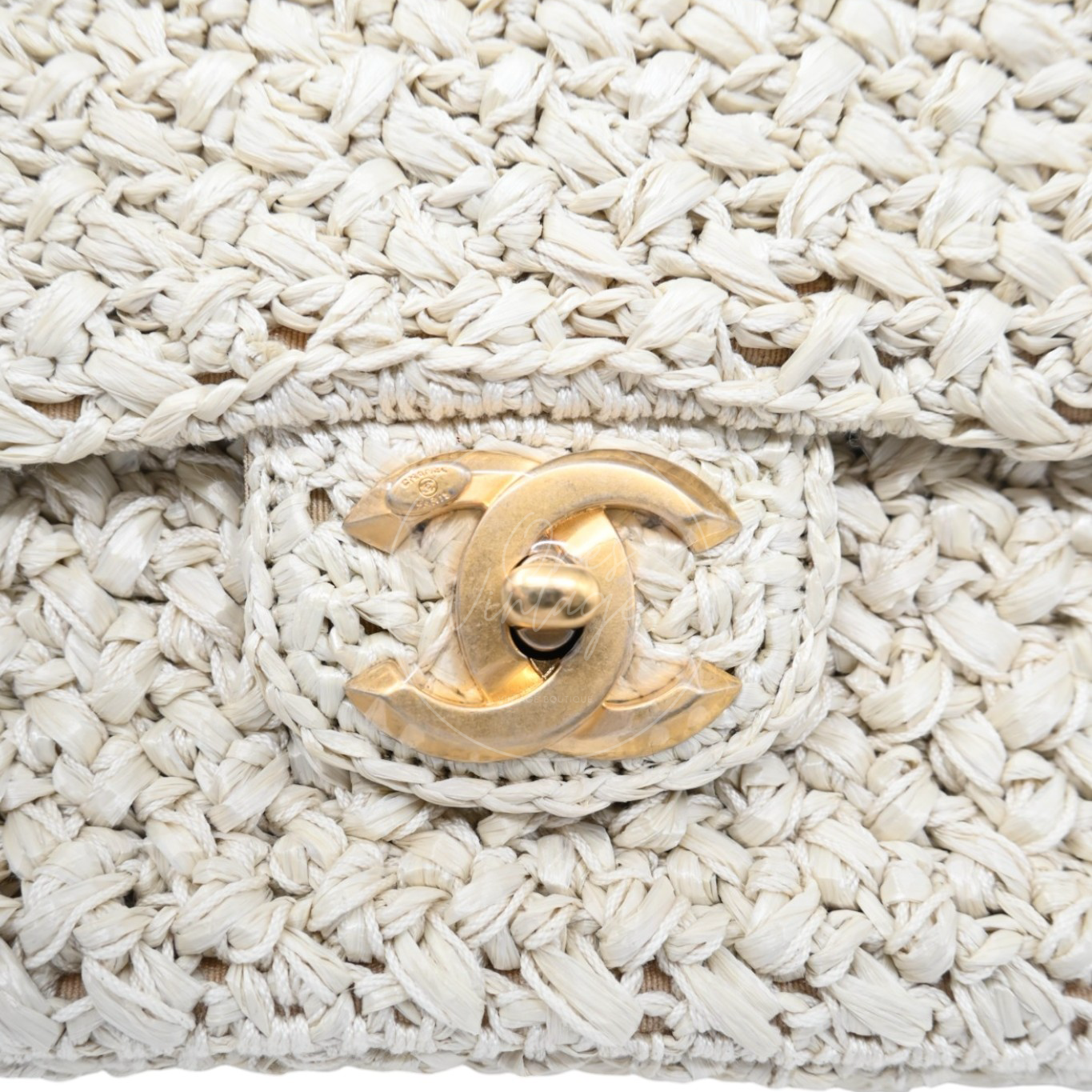Chanel Raffia Crochet Medium Flap Bag GHW