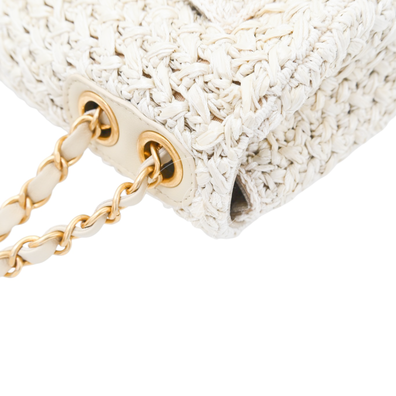Chanel Raffia Crochet Medium Flap Bag GHW