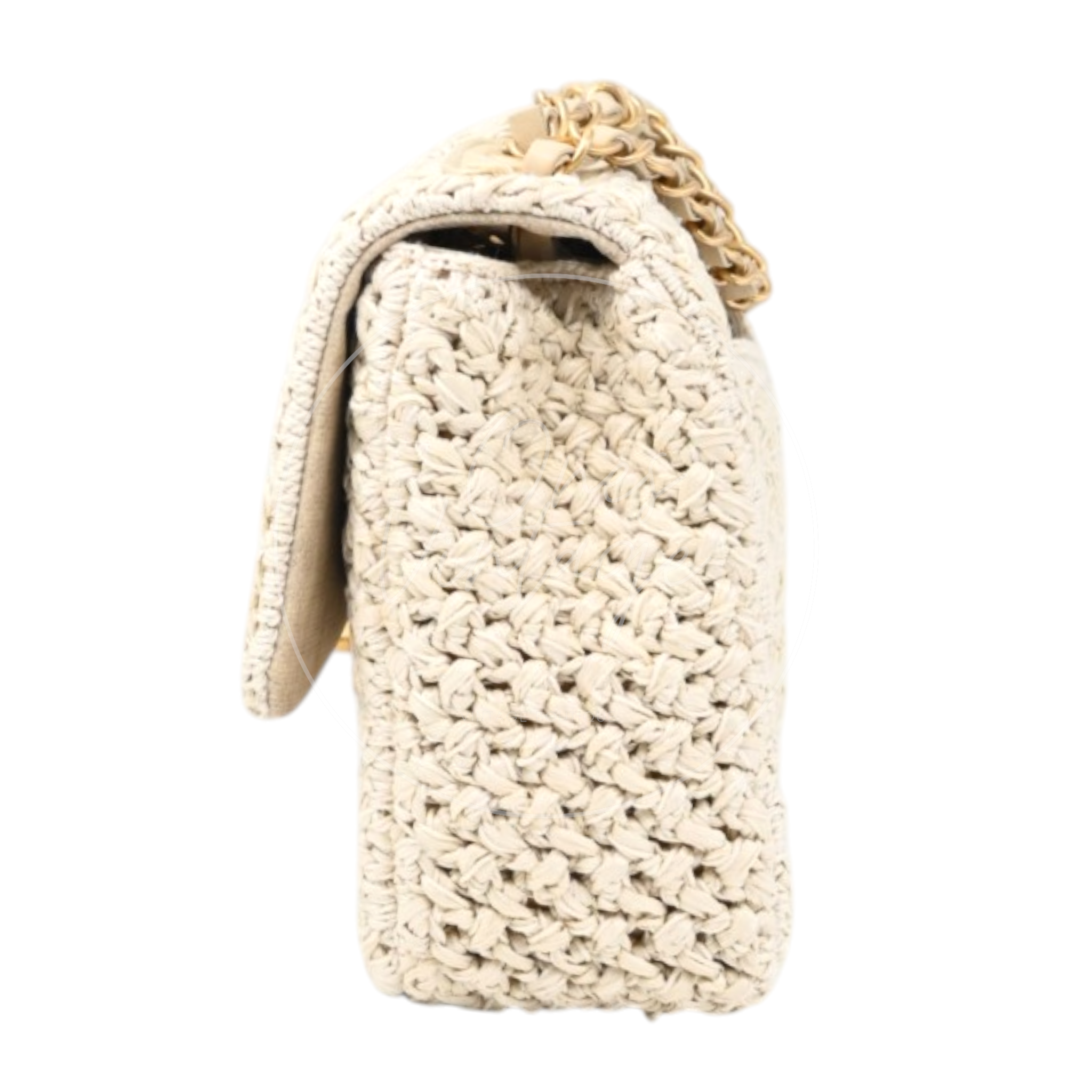 Chanel Raffia Crochet Medium Flap Bag GHW