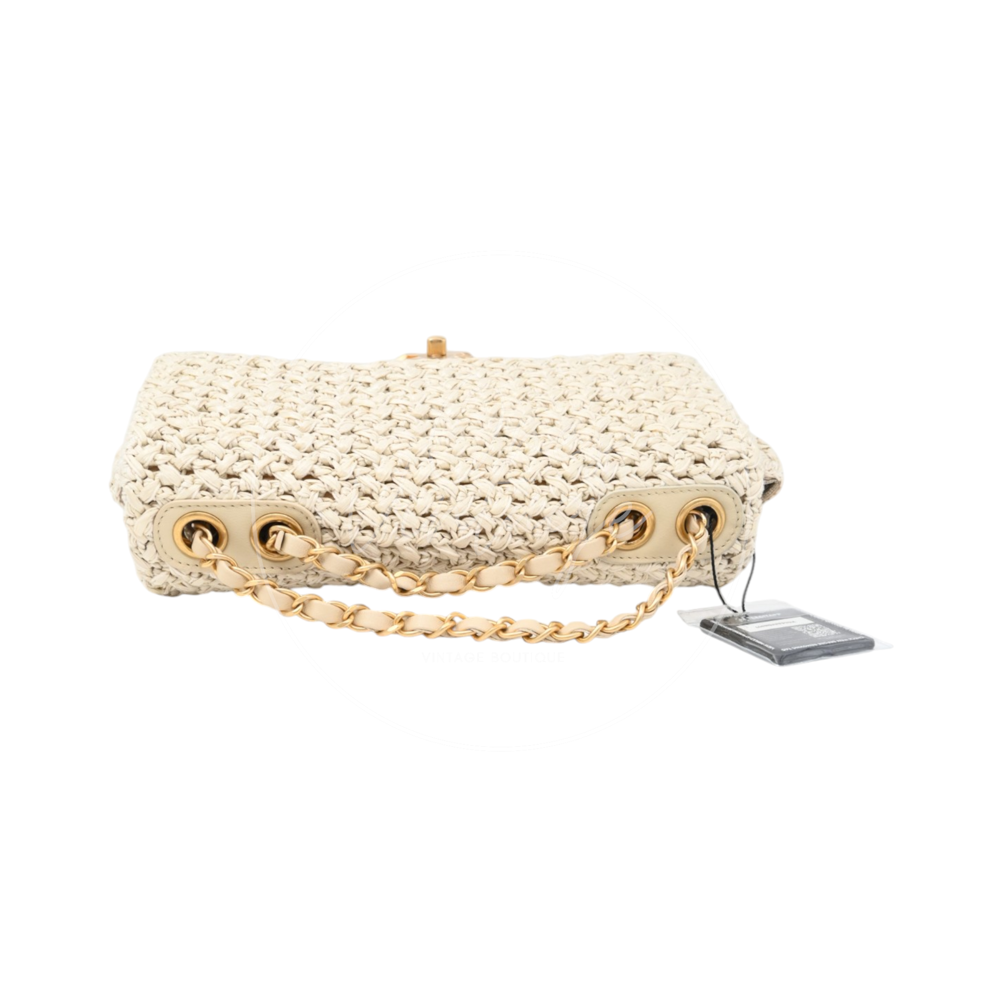 Chanel Raffia Crochet Medium Flap Bag GHW