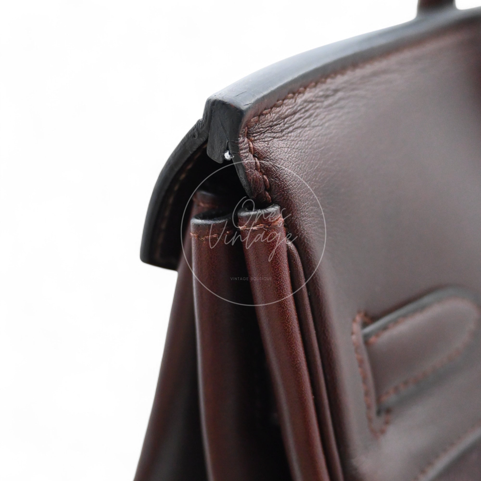 [Pre-owned] Hermes Birkin HAC 32 Ebene Swift Ponyhair Troika PHW Stamp Square K
