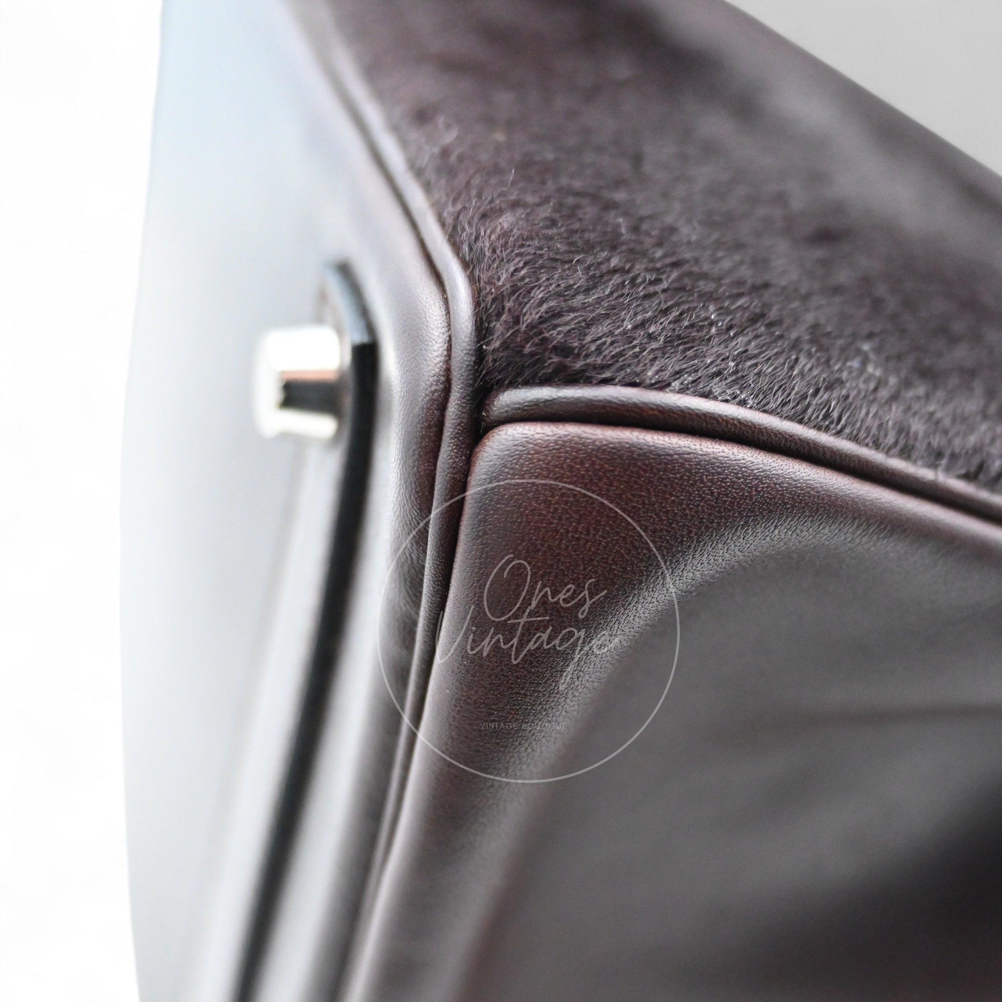 [Pre-owned] Hermes Birkin HAC 32 Ebene Swift Ponyhair Troika PHW Stamp Square K