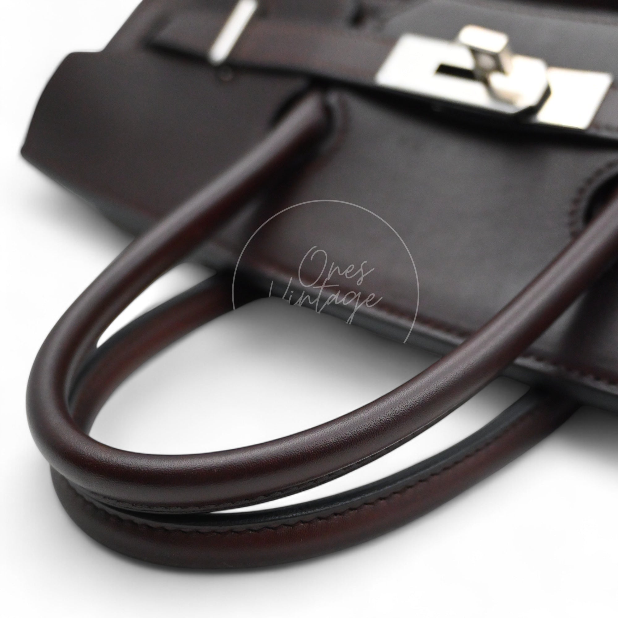 [Pre-owned] Hermes Birkin HAC 32 Ebene Swift Ponyhair Troika PHW Stamp Square K