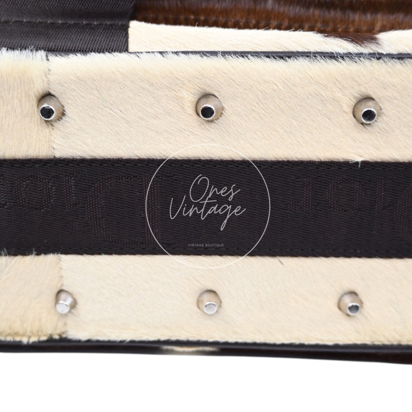 [Pre-owned] Christian Dior Y2K Brown and Cream Pony Hair Shoulder Bag