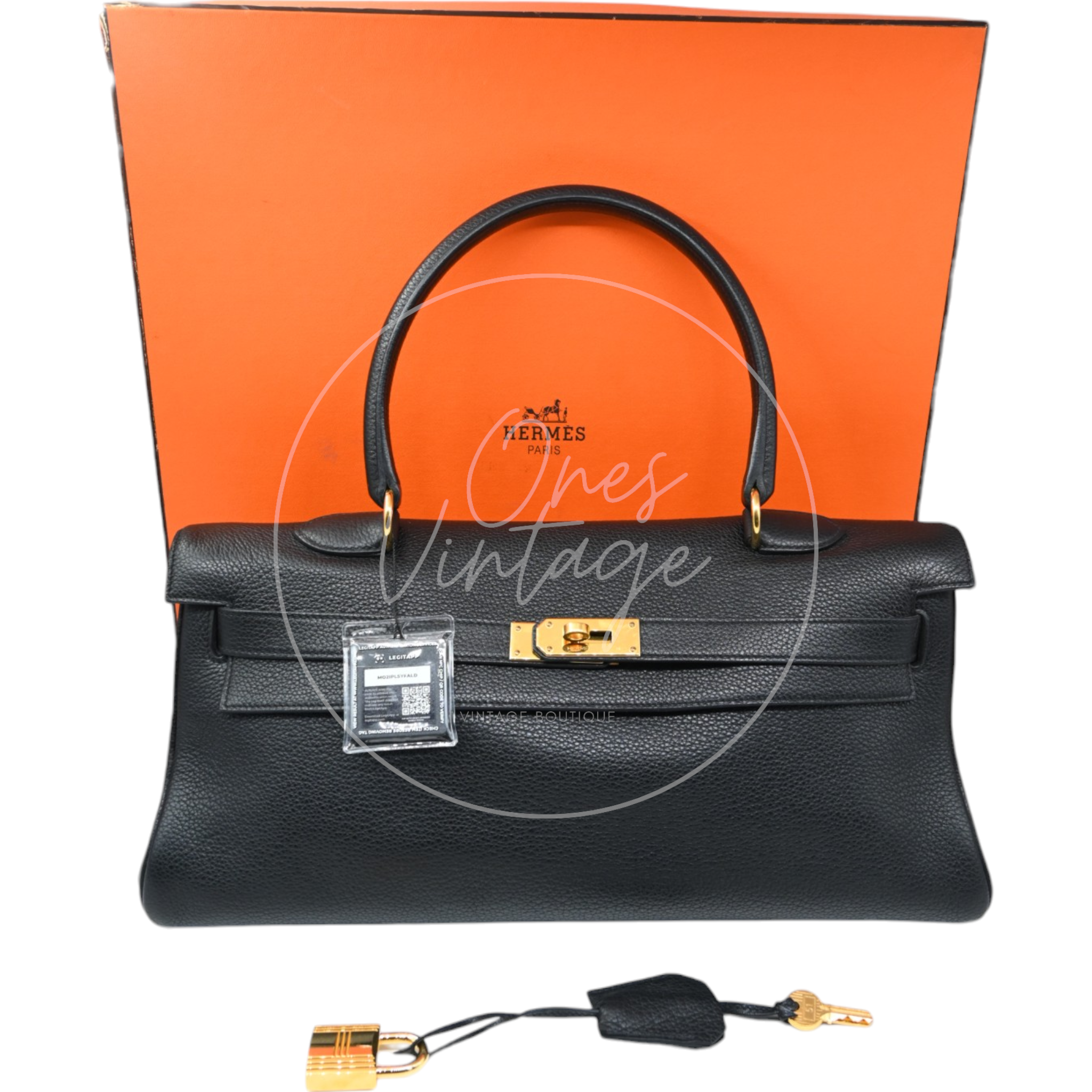 Hermes Kelly Shoulder GHW Black Square M
