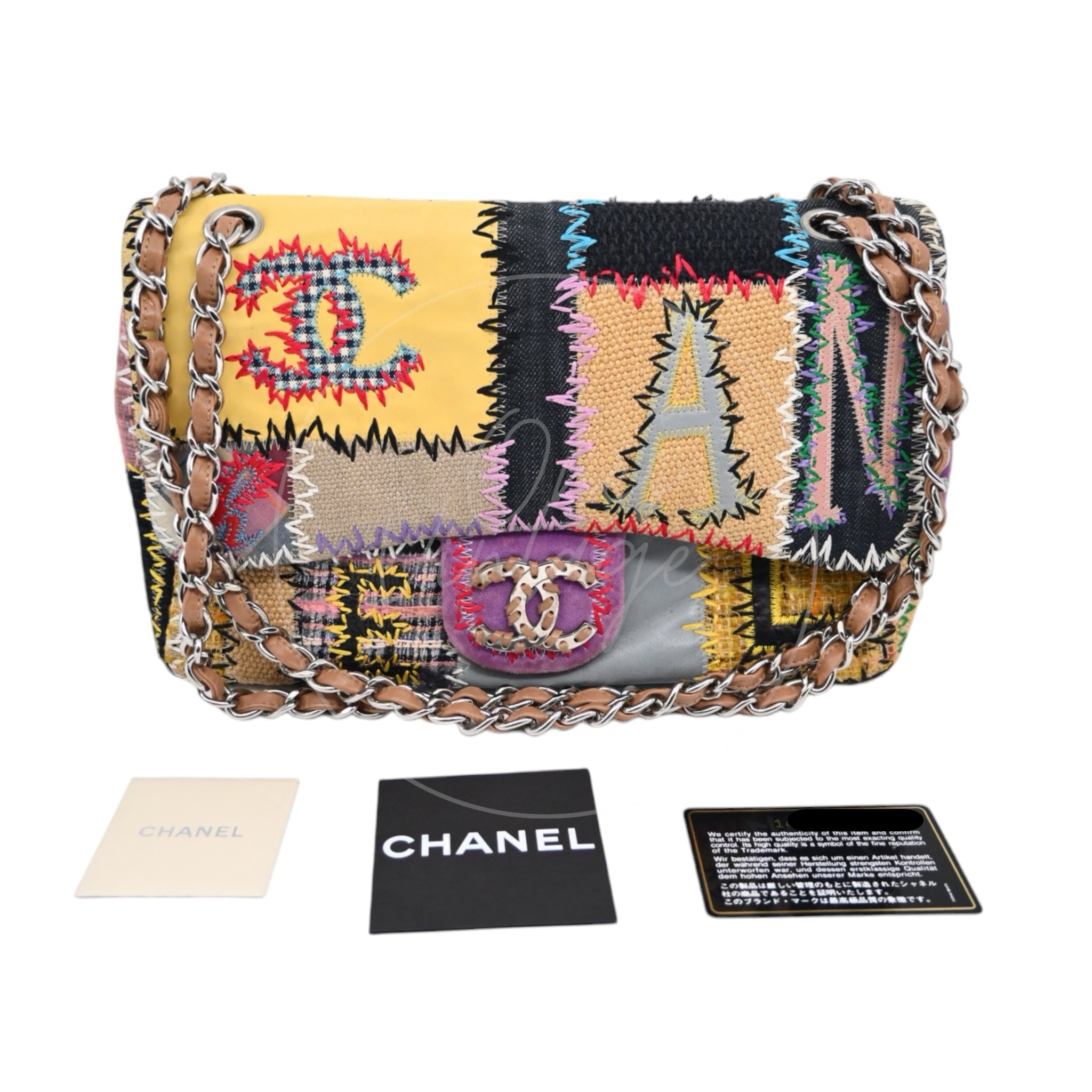 [Pre-owned] Chanel Patchwork Multicolor Classic Flap Bag Series 14