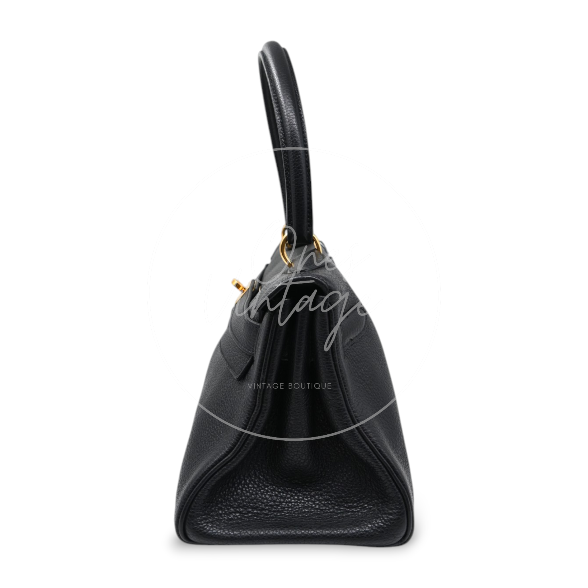 Hermes Kelly Shoulder GHW Black Square M
