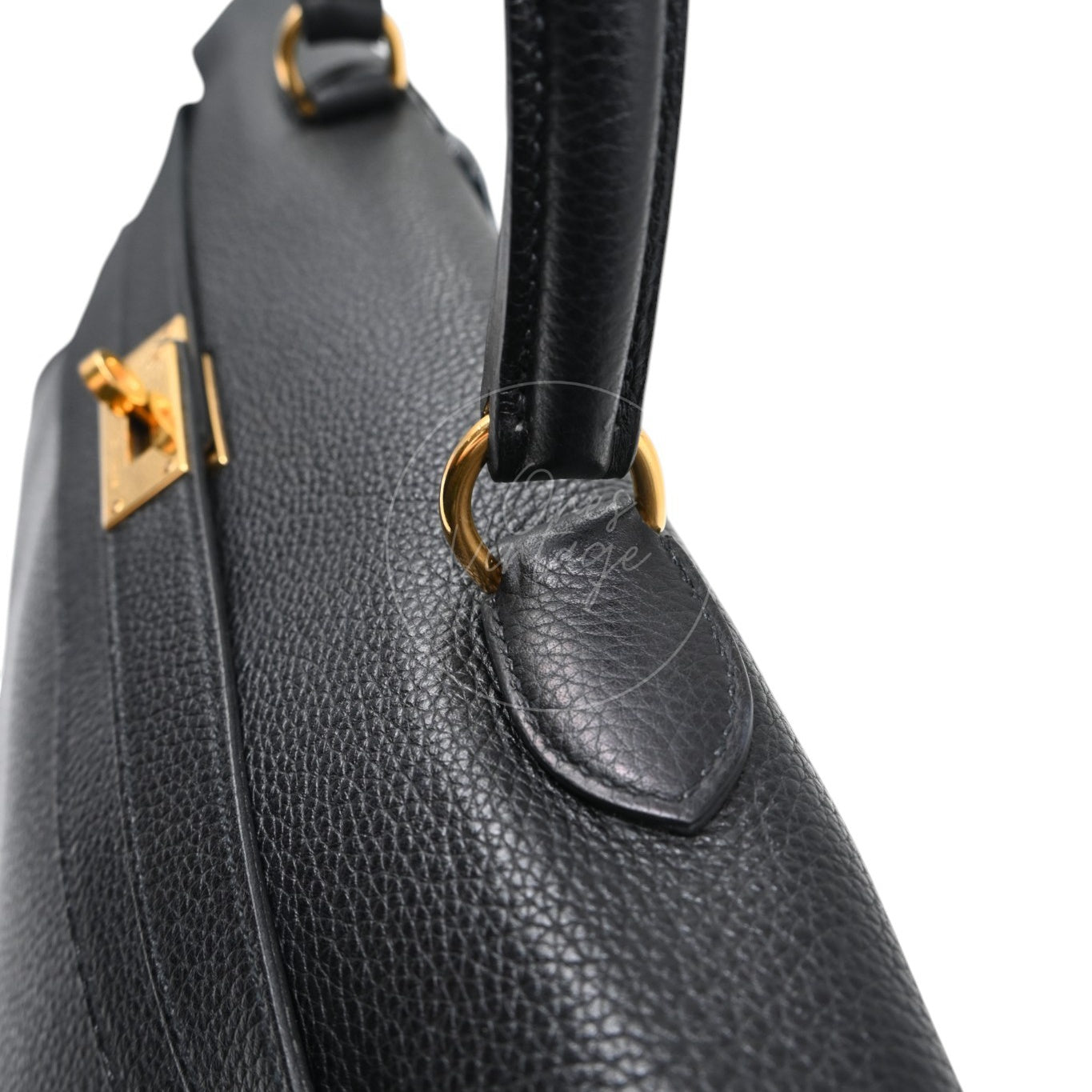 Hermes Kelly Shoulder GHW Black Square M