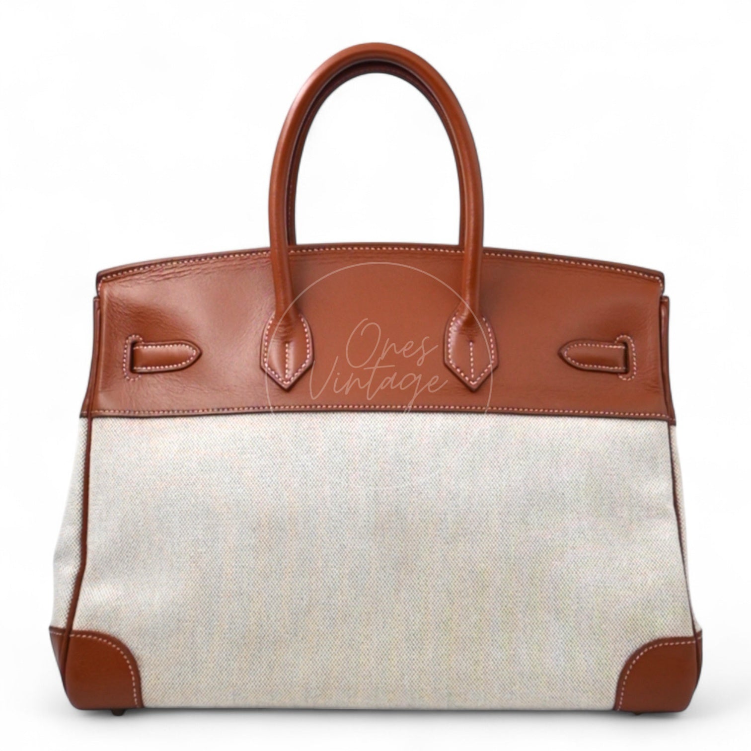 [Pre-owned] Hermes Birkin 35 Toile Barenia GHW Stamp Square E