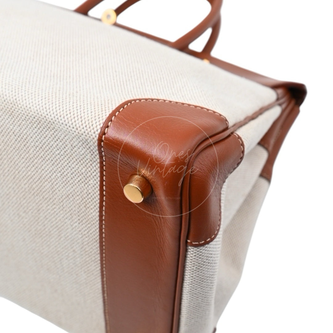 [Pre-owned] Hermes Birkin 35 Toile Barenia GHW Stamp Square E