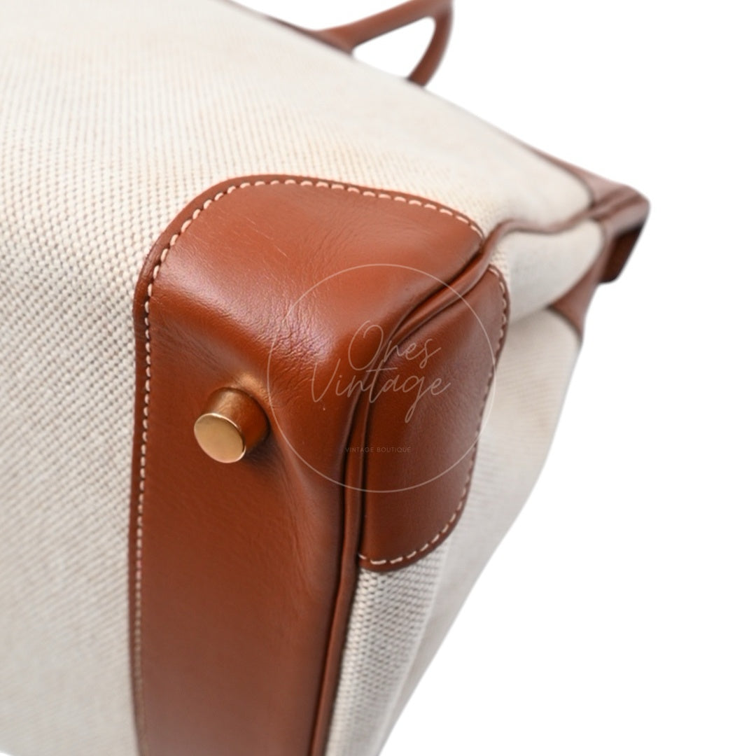 [Pre-owned] Hermes Birkin 35 Toile Barenia GHW Stamp Square E