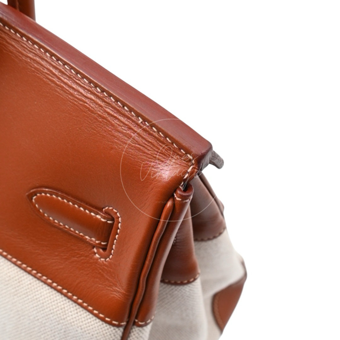 [Pre-owned] Hermes Birkin 35 Toile Barenia GHW Stamp Square E