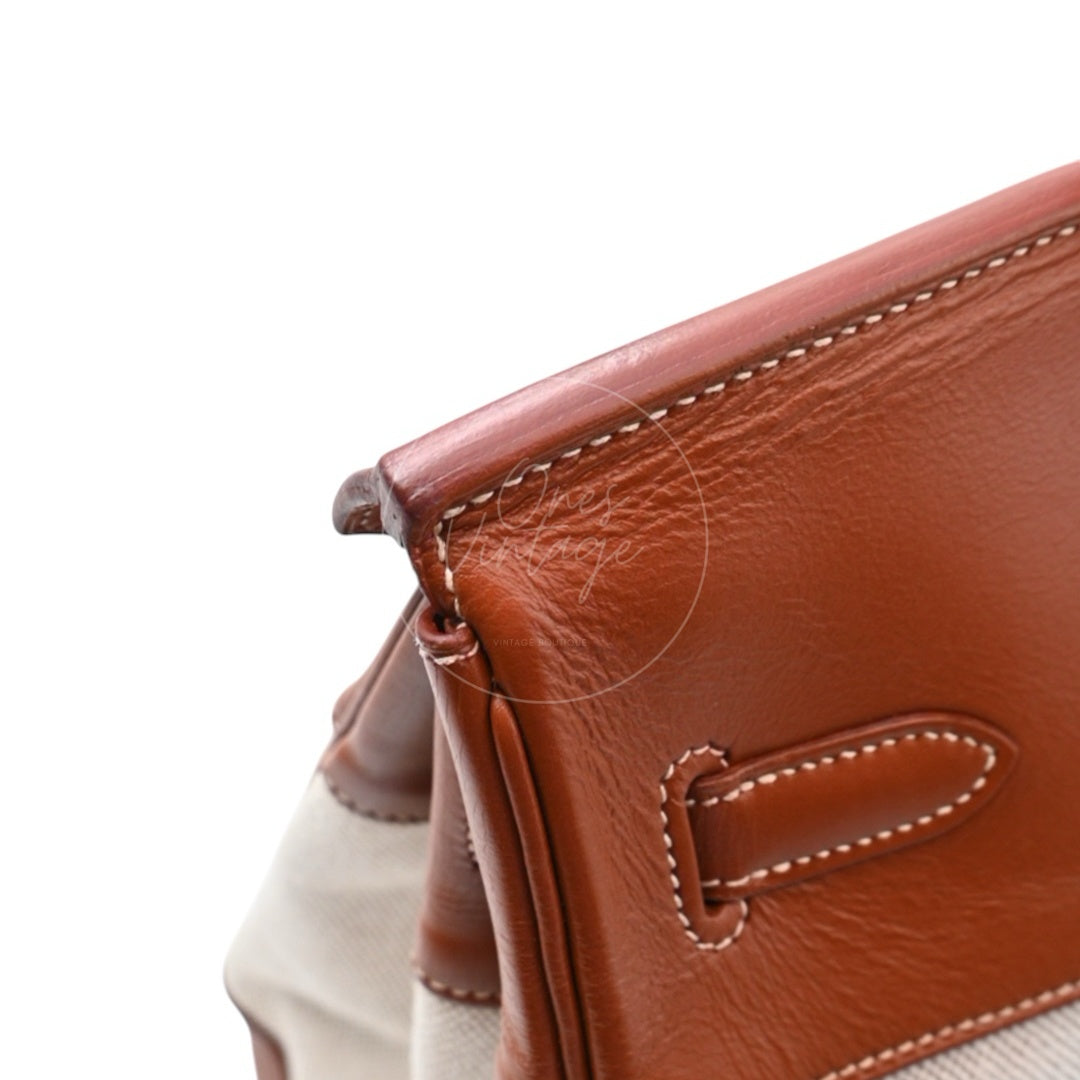 [Pre-owned] Hermes Birkin 35 Toile Barenia GHW Stamp Square E