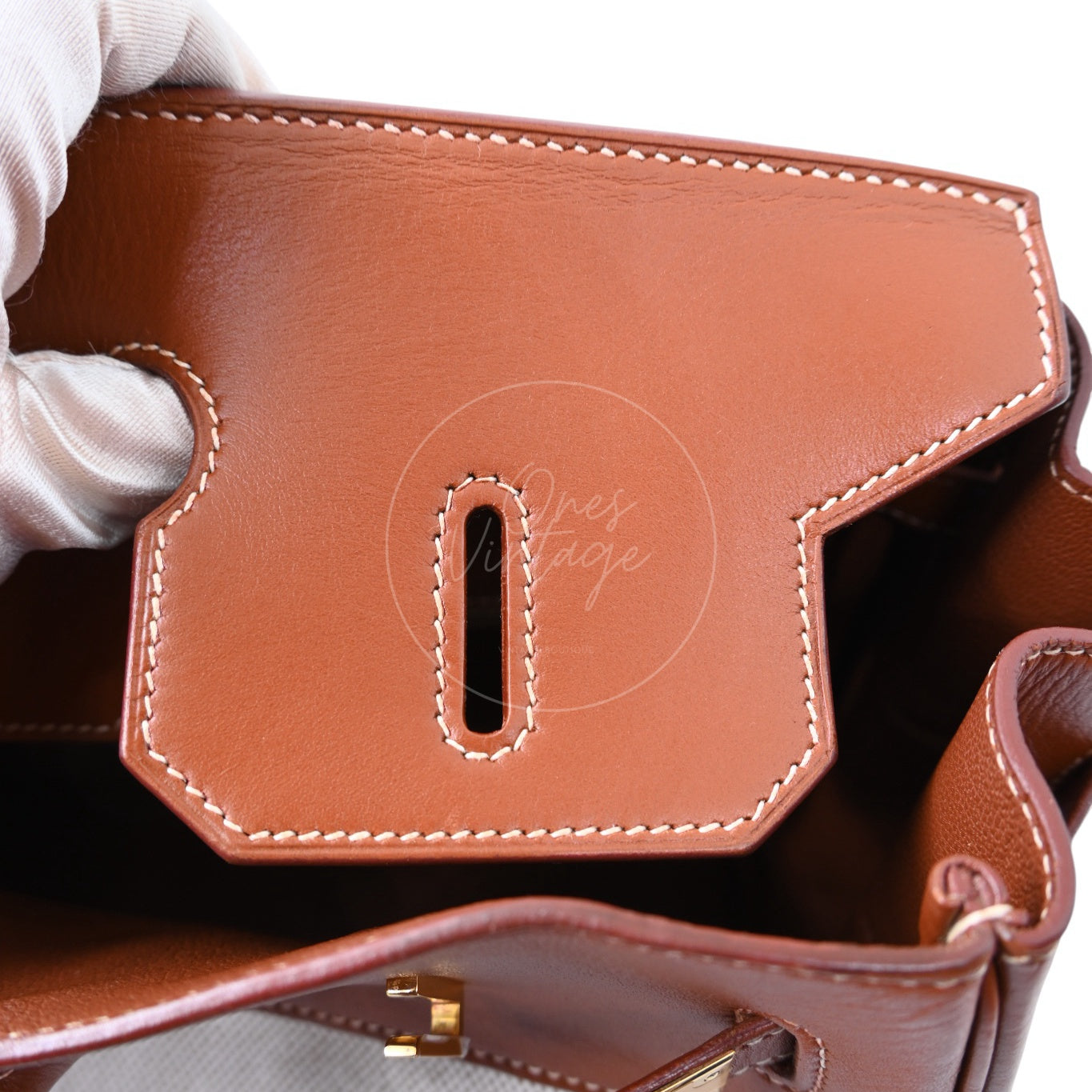 [Pre-owned] Hermes Birkin 35 Toile Barenia GHW Stamp Square E