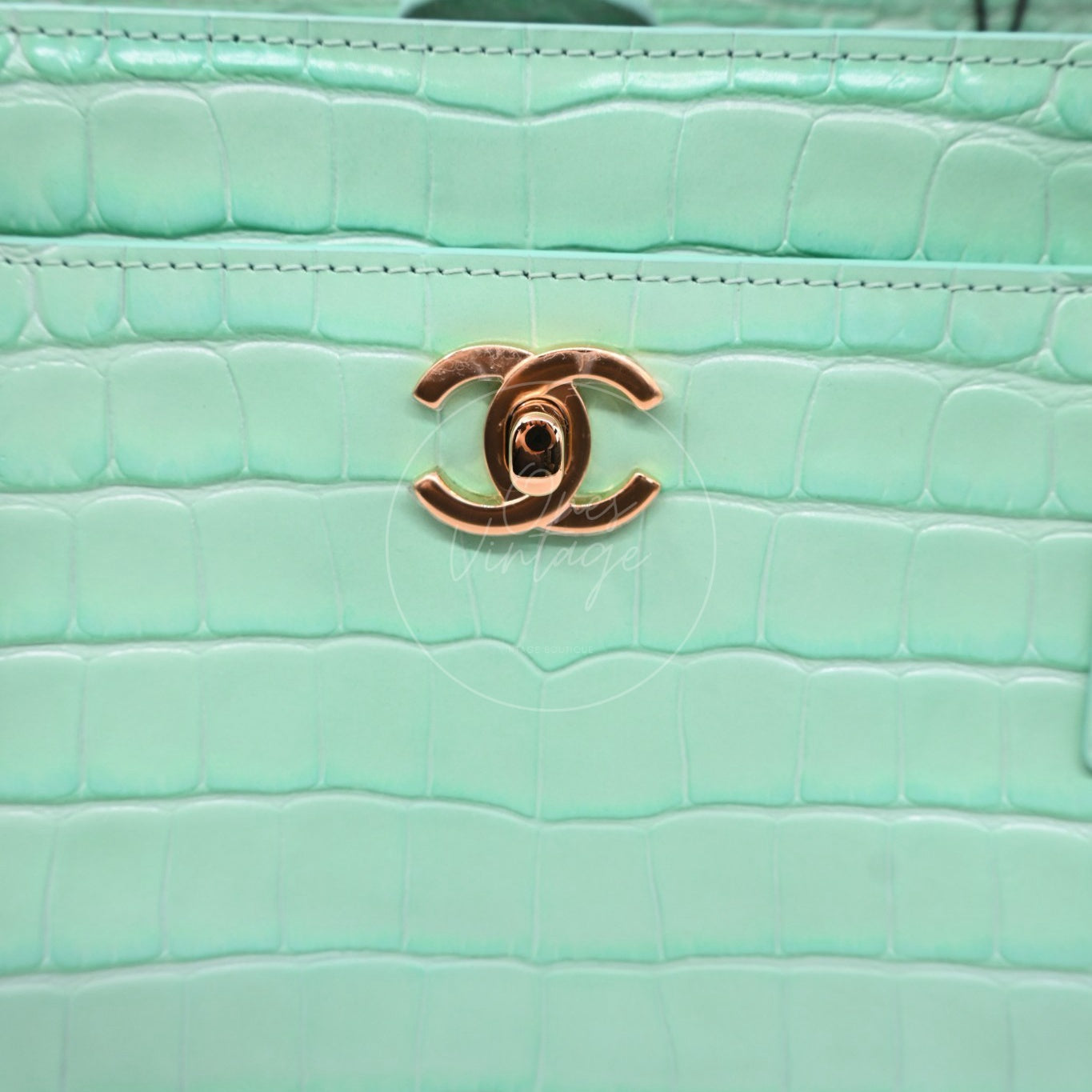 Chanel Cerf Tote Bag GHW Green Series KT