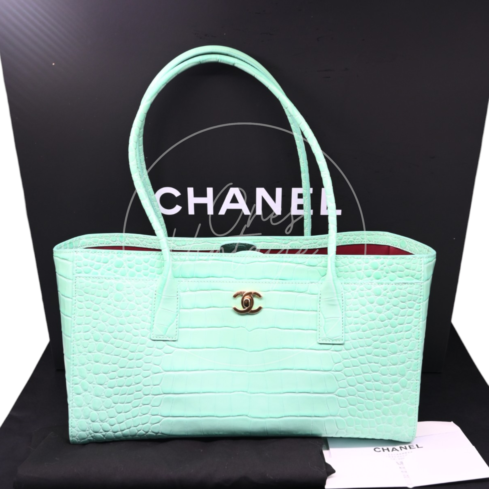 Chanel Cerf Tote Bag GHW Green Series KT