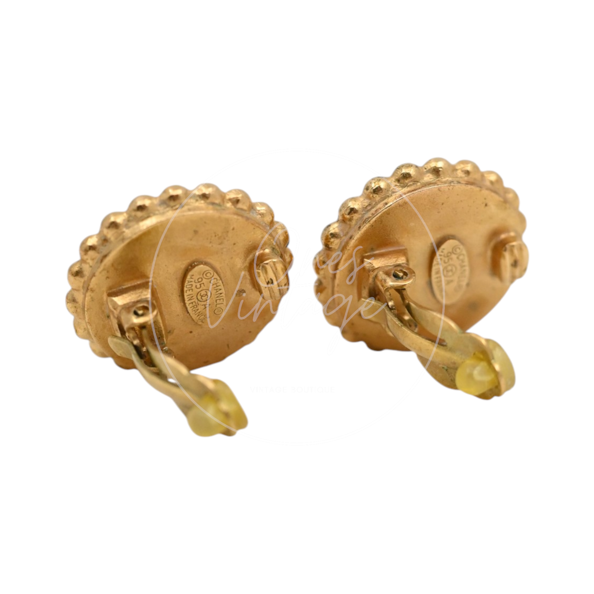 Chanel CC Logo Clip Earrings
