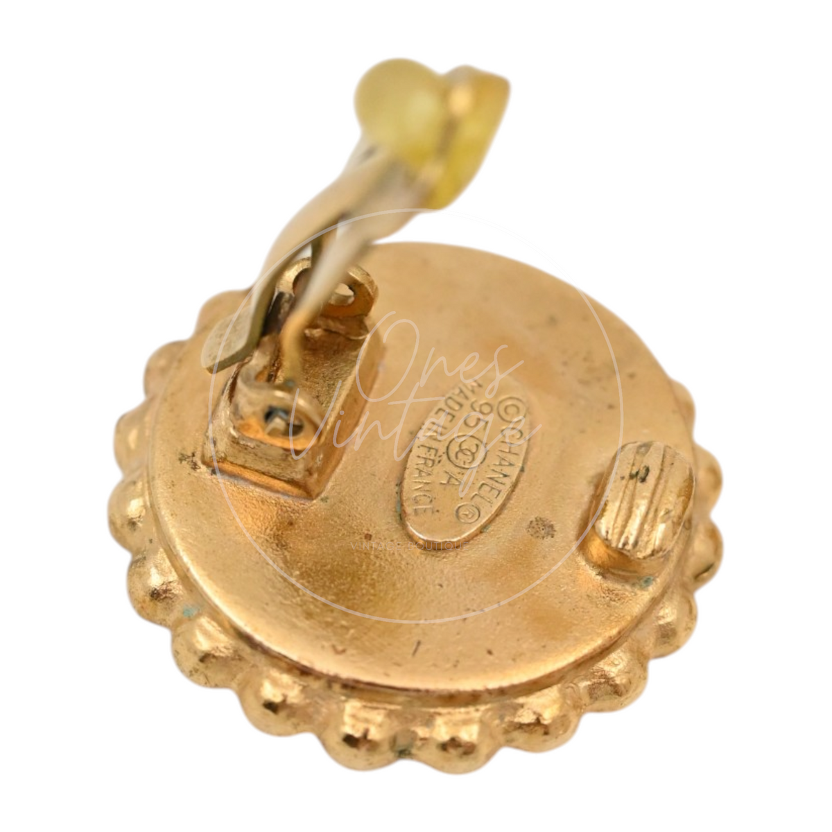 Chanel CC Logo Clip Earrings