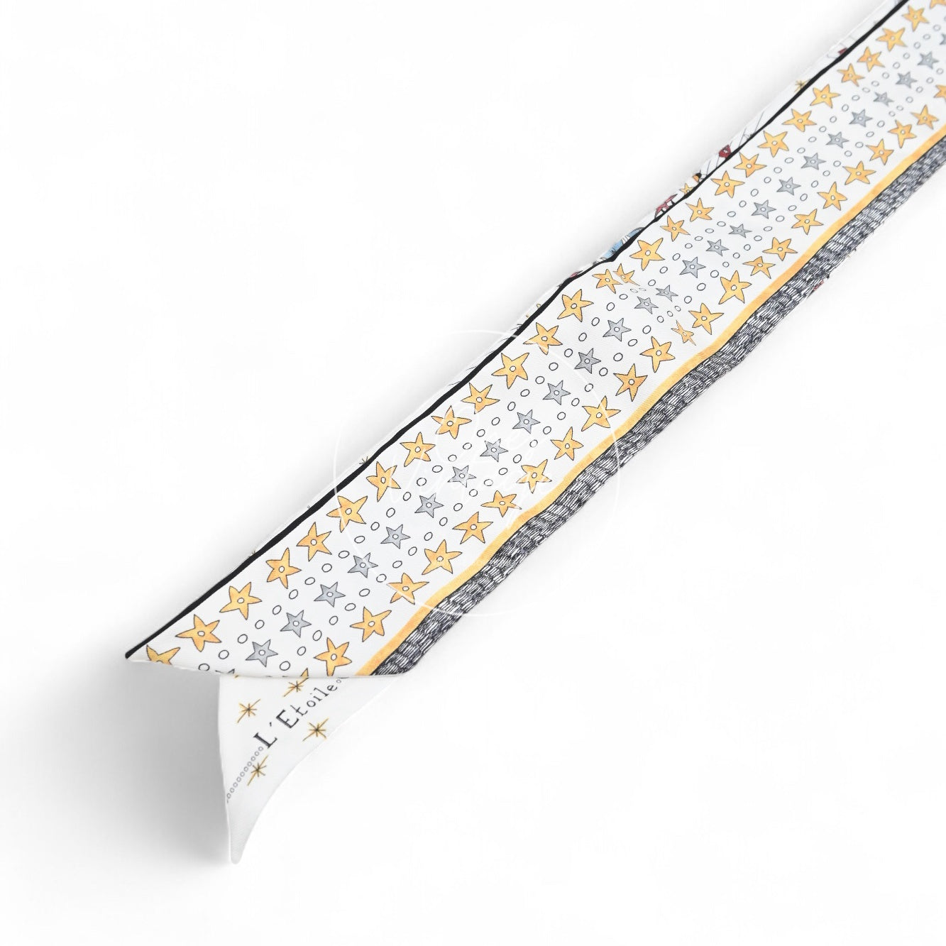 [Pre-owned] Christian Dior White Silk L'Etoile Tarot Twilly