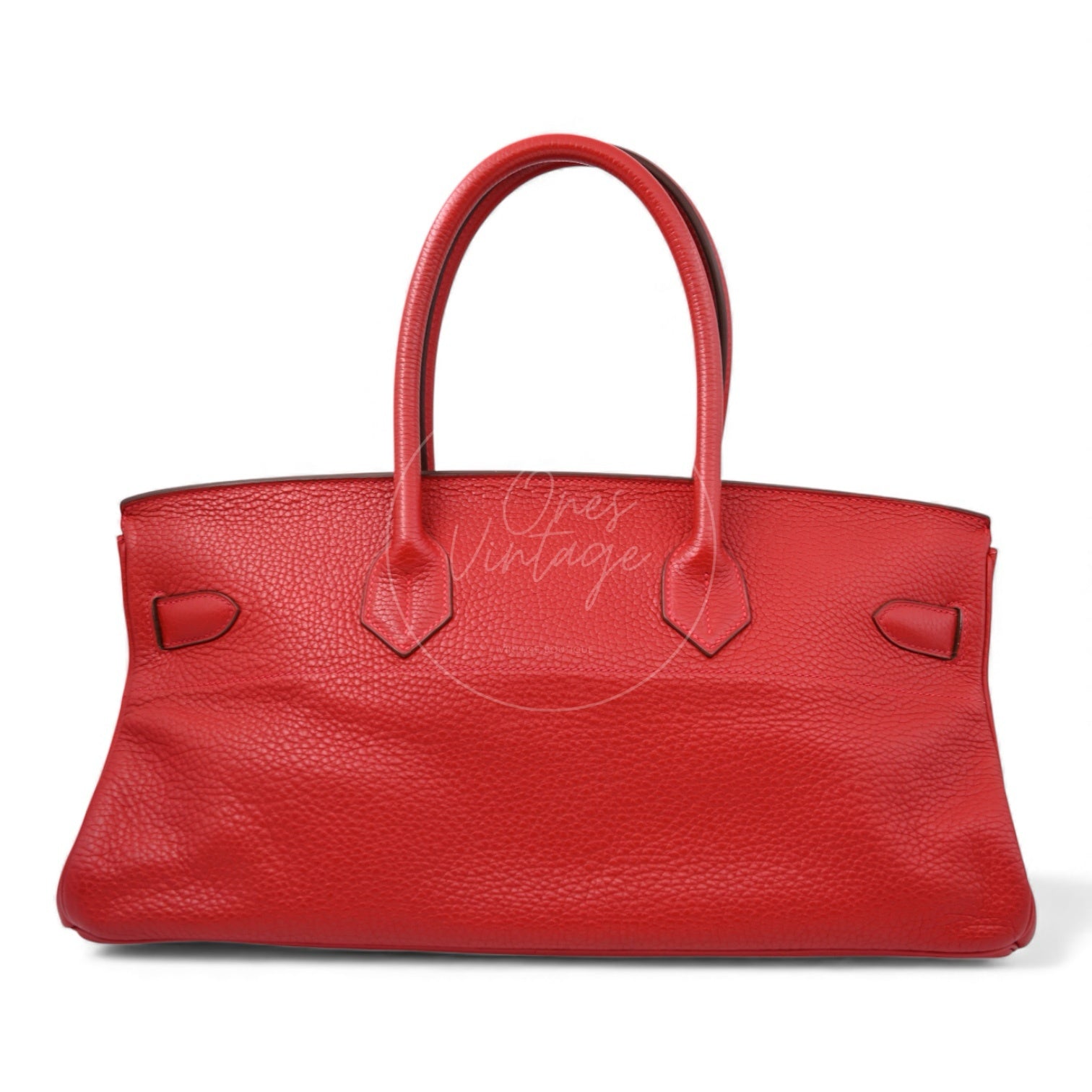[Pre-owned] Hermes Shoulder Birkin Red PHW Stamp Square I